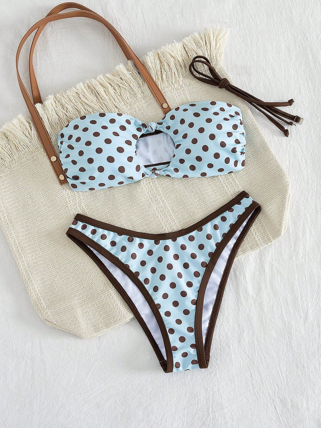 Swim Mod Women's Summer Beach Solid Color Wireless Ruched Bikini Top