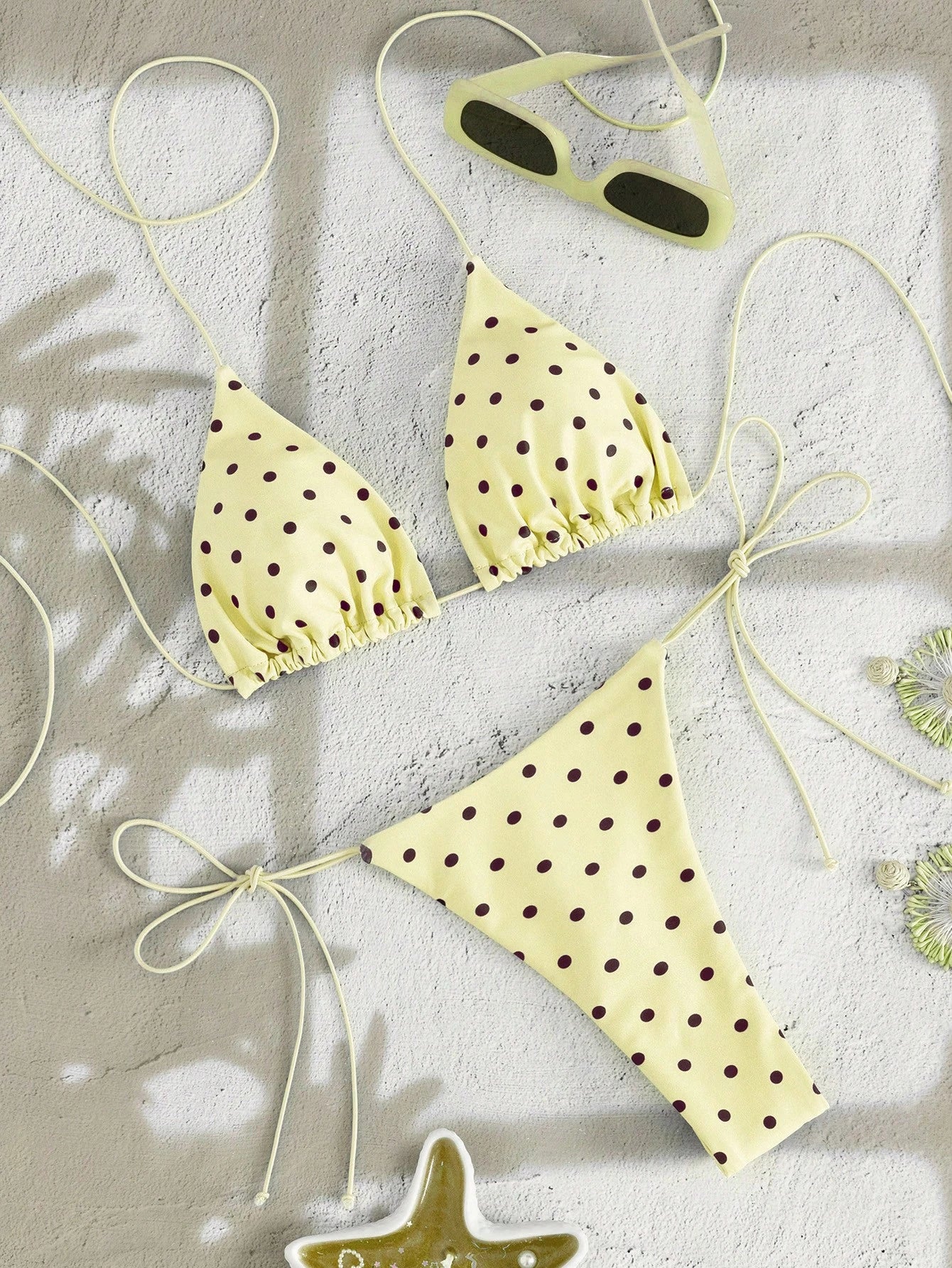 PEPPERMOLLY New Soft Polka Dot Pattern Sleeveless Criss-Cross Strap