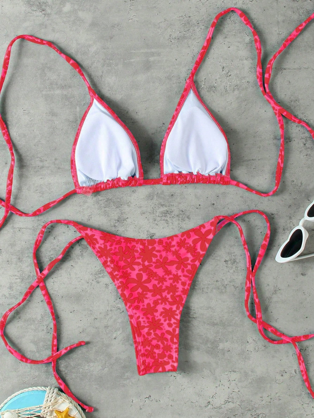 Vintage Orange Striped Halter Neck Swimsuit Set, Sexy Push-Up High