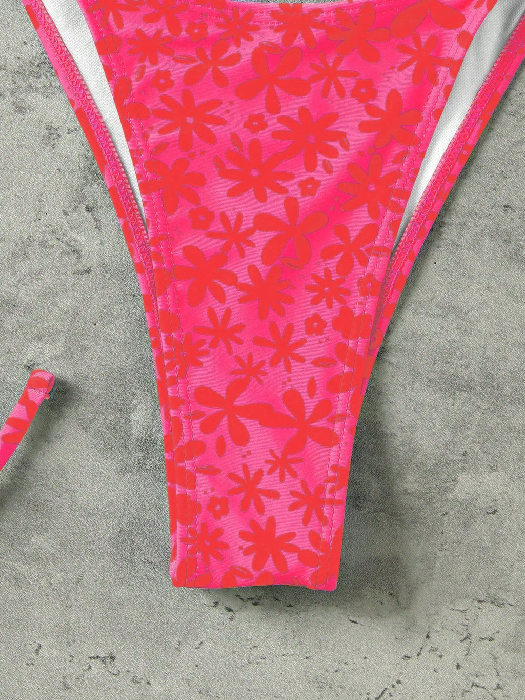 Vintage Orange Striped Halter Neck Swimsuit Set, Sexy Push-Up High