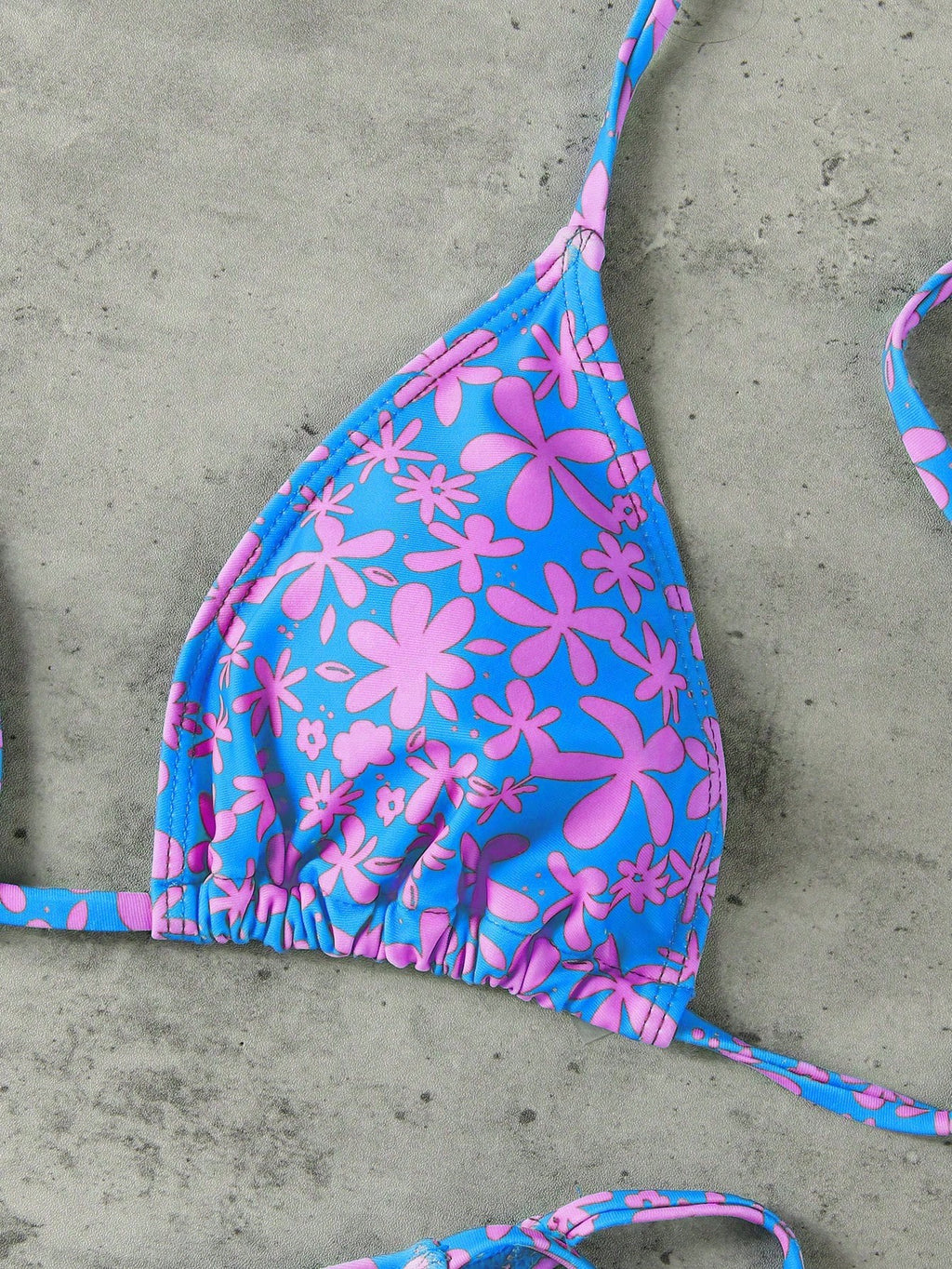 Vintage Orange Striped Halter Neck Swimsuit Set, Sexy Push-Up High