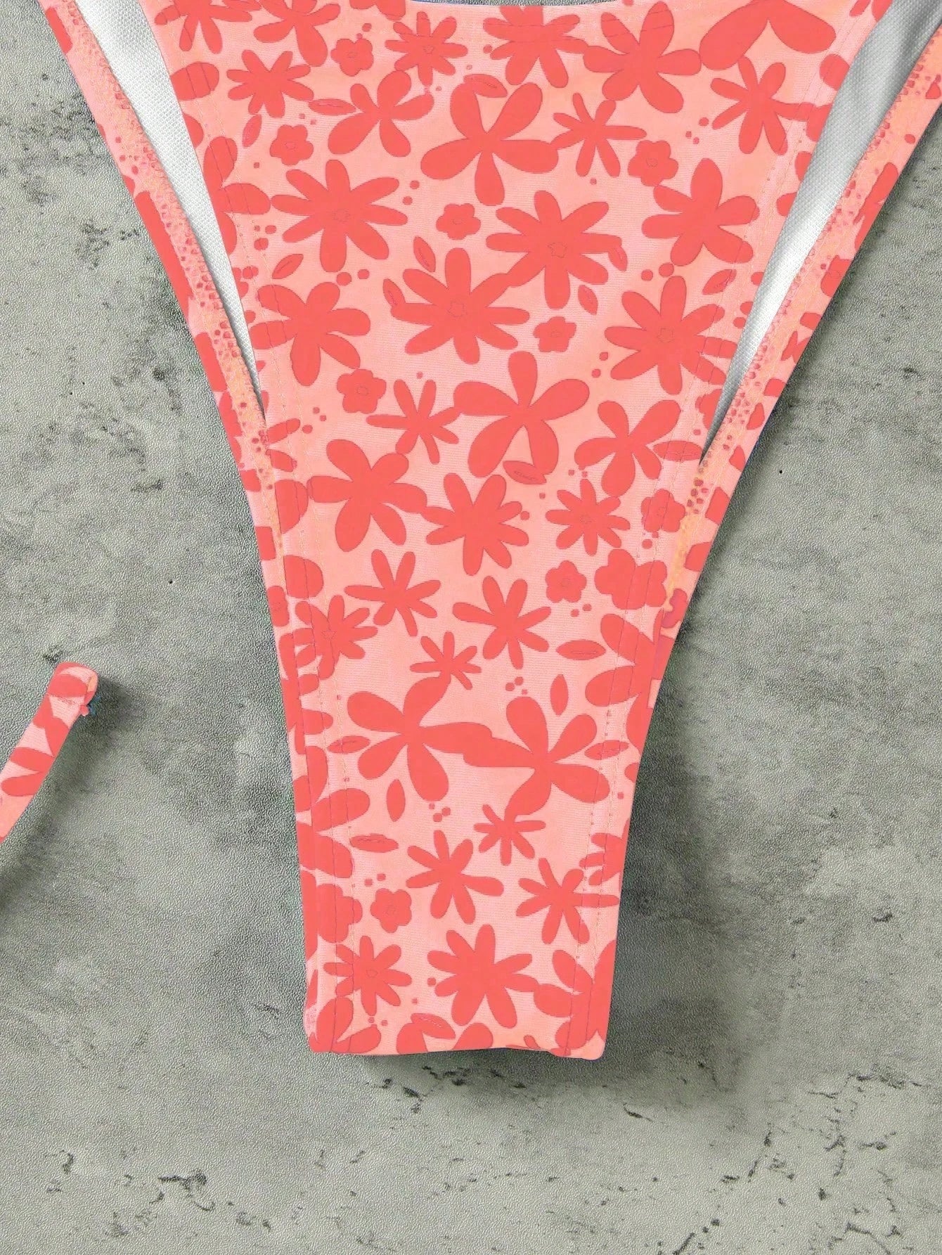 Vintage Orange Striped Halter Neck Swimsuit Set, Sexy Push-Up High
