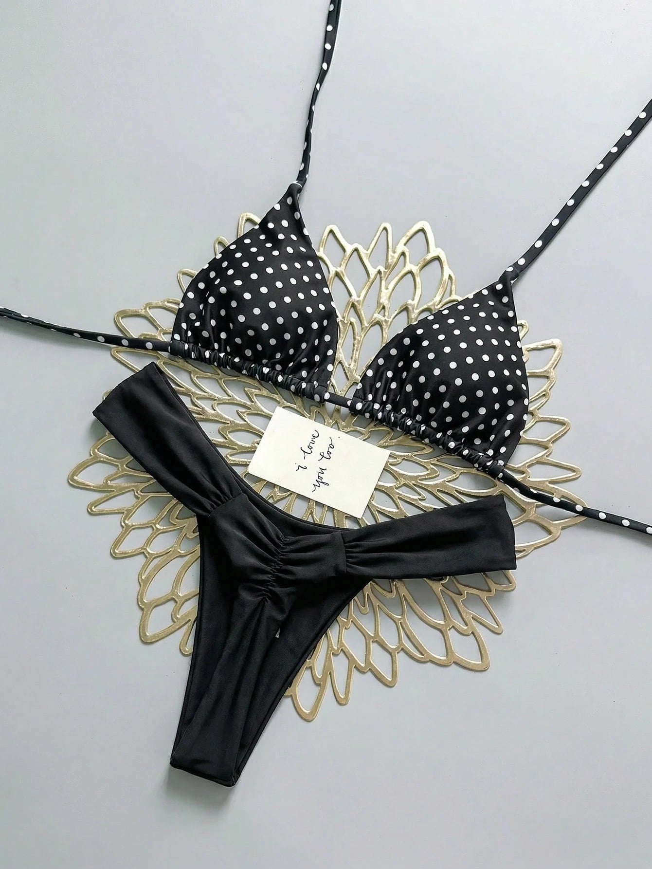 Swim Chiccia 26SS Summer Holiday Beach Holiday Pool Party Polka Dot Cute White Polka Dot Polka Dot Bikini Set - image 11