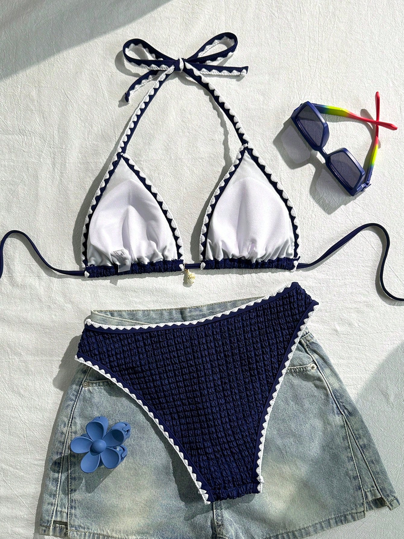 Swim Vcay Women's Swimwear Set, Special Fabric Halter Tie-Up Backless