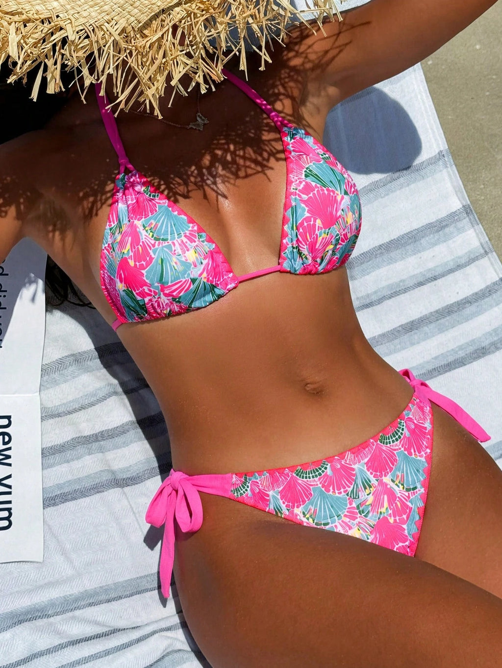 Swim Vcay Women's Fashion Shell Print Swimsuit Set