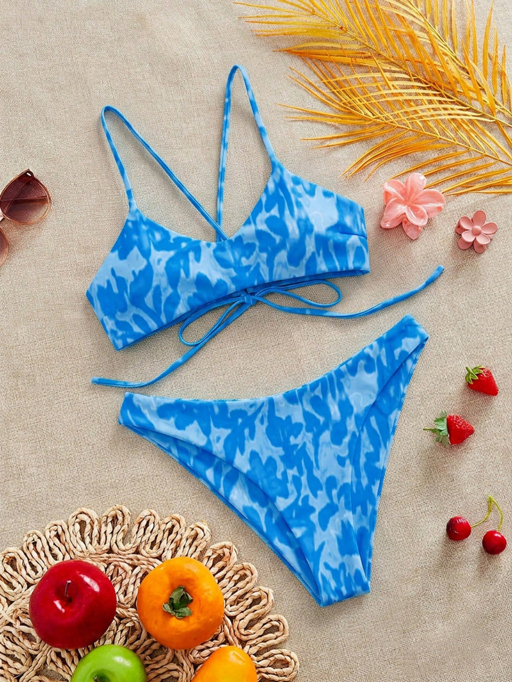Swim Mod Women's Summer Beach Vacation Blue Sexy Sequin Fashion