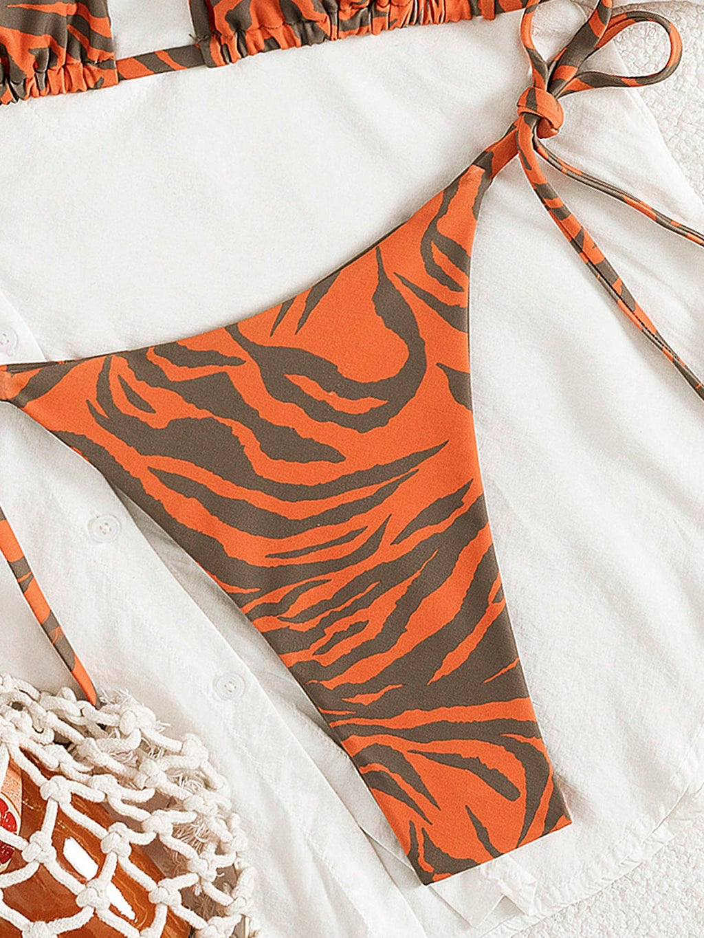 2pcs/Set Allover Print Backless Tie-Up Bikini Swimwear, Sexy & Suitable For Beach, Stage And Concerts In - image 6