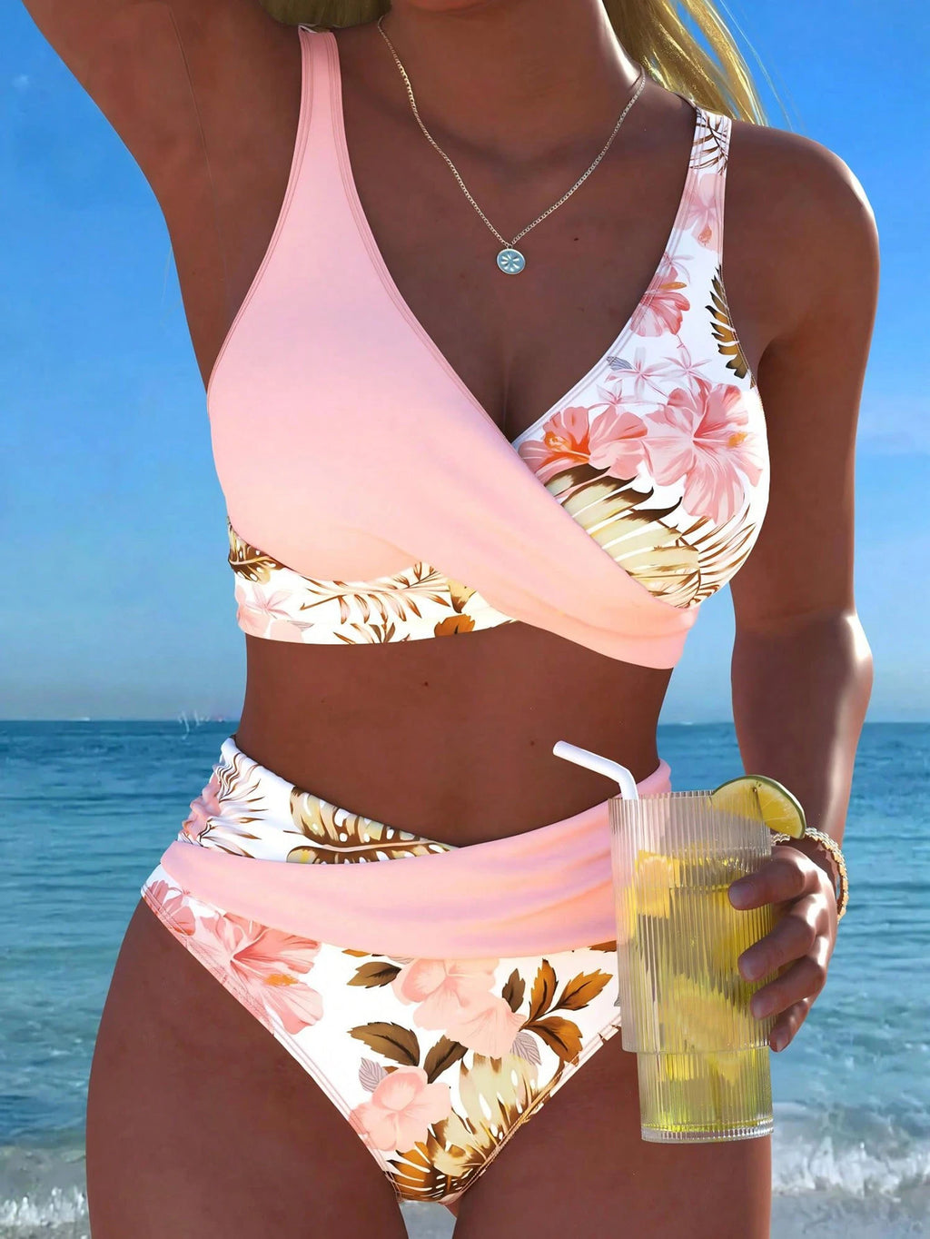 New Beach,Swimming Pool,Vacation,Sexy,Elegant Plant Printed Plain