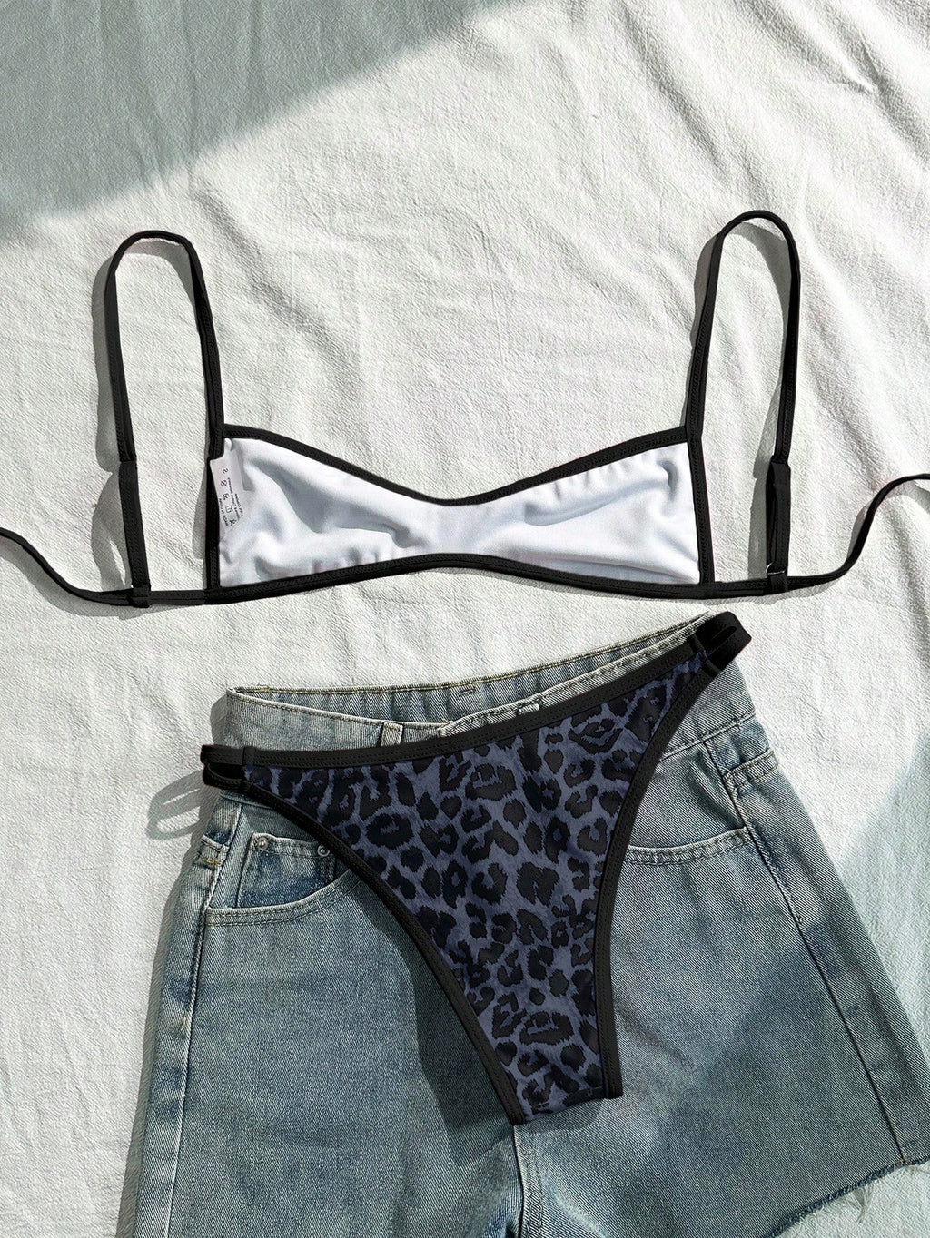 Swim Mod Women's Bikini Swimwear Set,Red And Cheetah