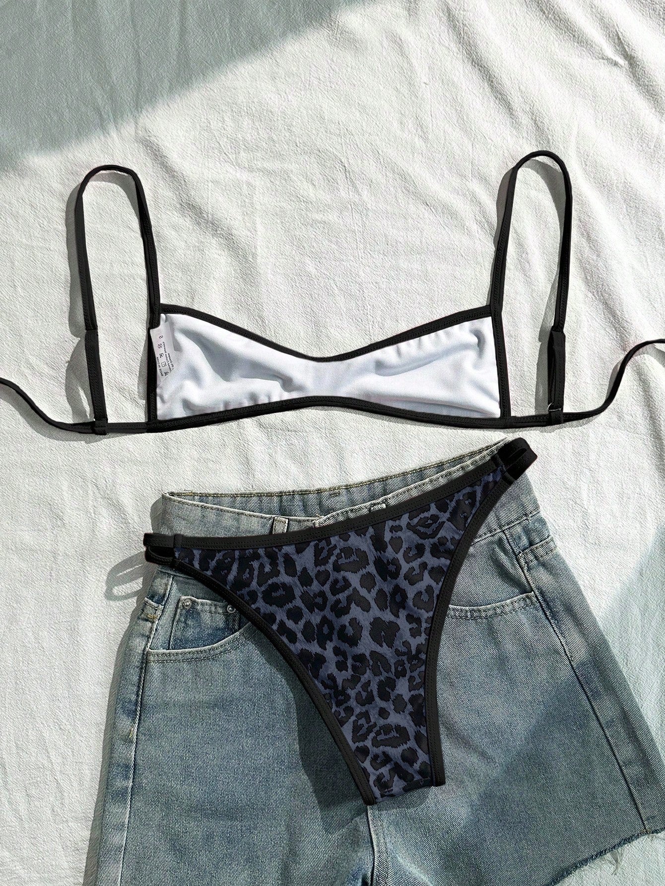 Swim Mod Women's Bikini Swimwear Set,Red And Cheetah