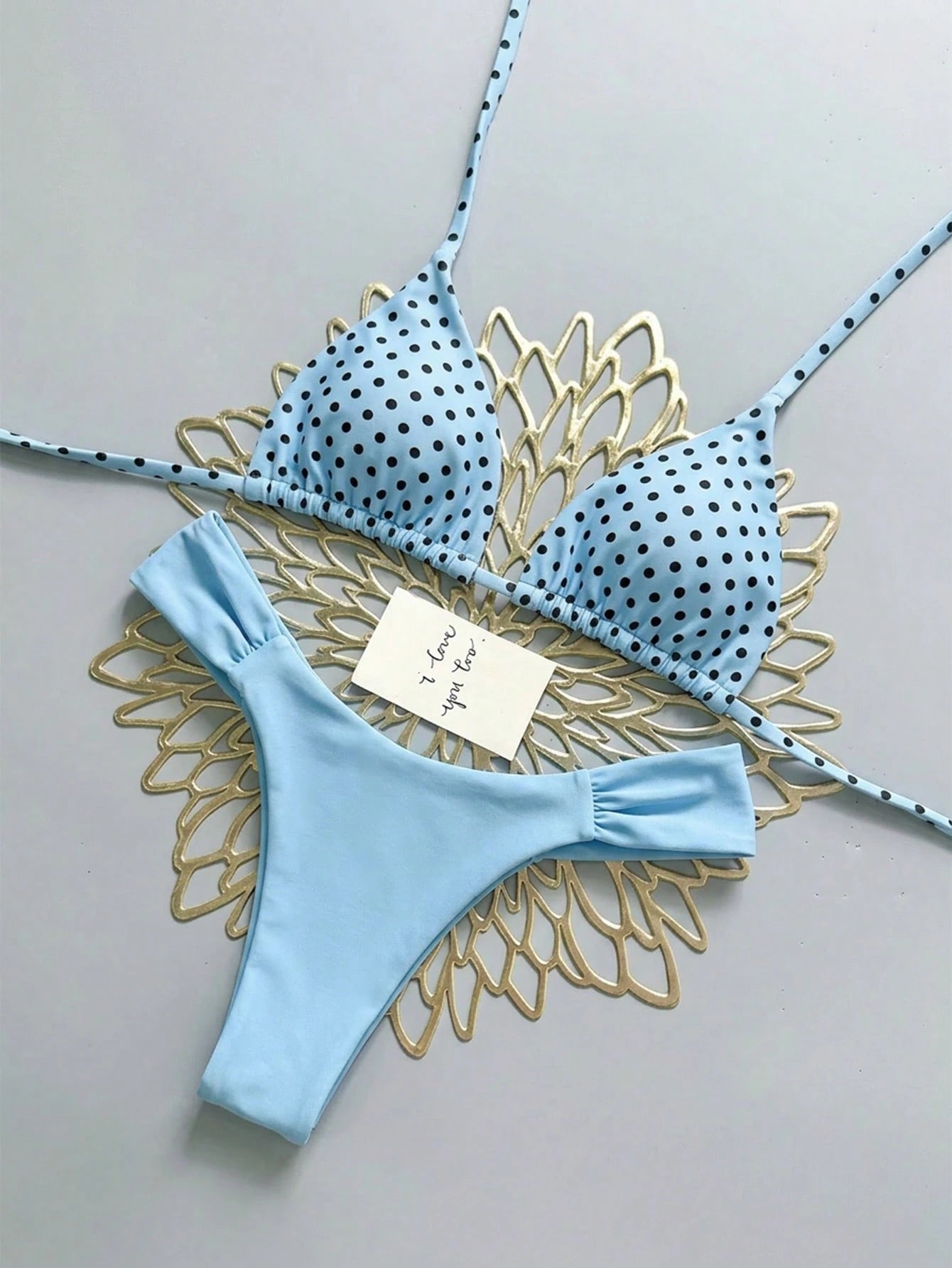 Swim Chiccia 26SS Summer Holiday Beach Holiday Pool Party Polka Dot Cute White Polka Dot Polka Dot Bikini Set - image 19