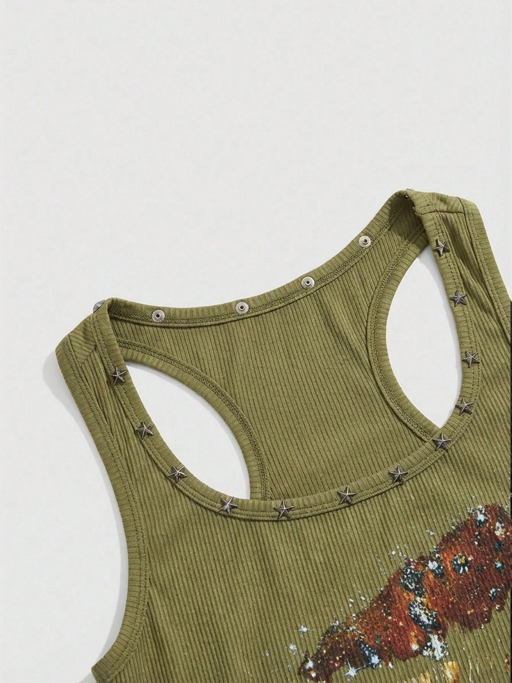 Grunge Punk Women's Retro Baddie Unisex Streetwear Casual Galaxy Star Rivet Print Bodycon Mini Dress - image 3