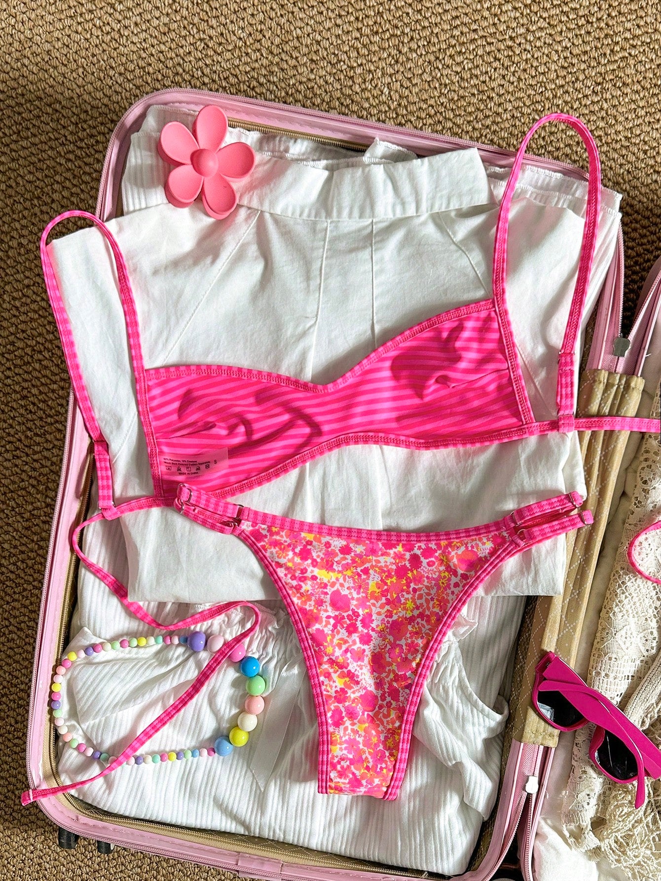 Swim Mod Women's Pink Summer Casual Beach Holiday Vacation Holiday