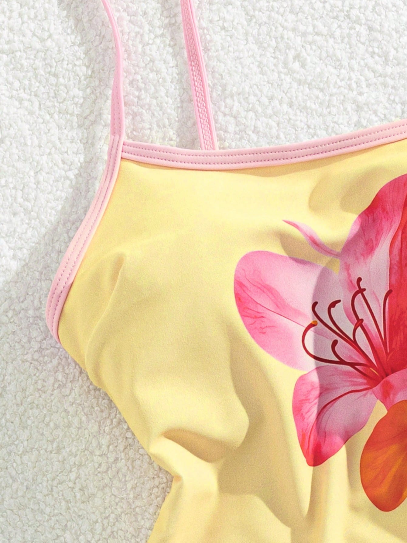 Women's Swimwear Tankini, Tropical Print Vest Bra Built-In T-Shirt