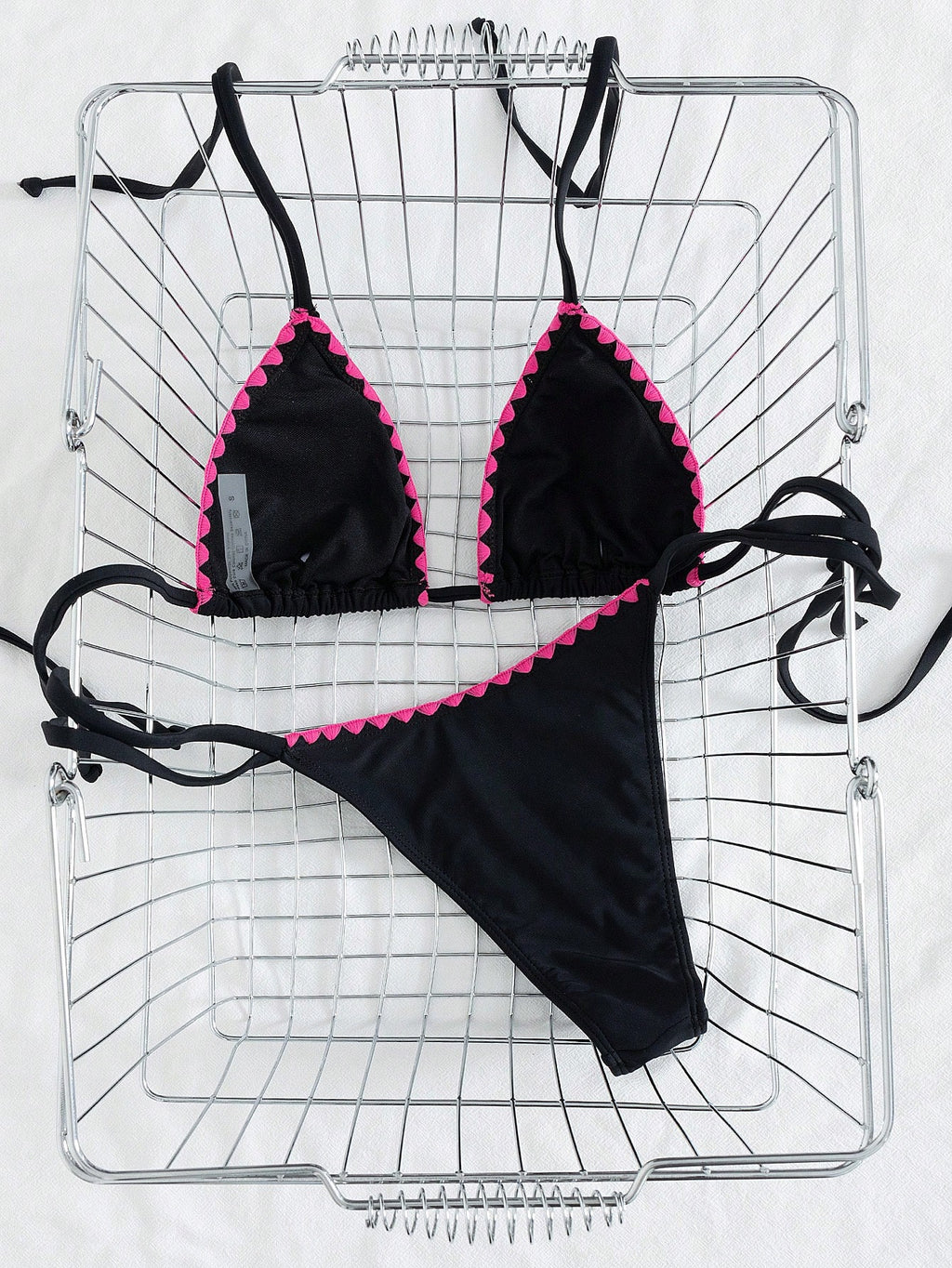 Lady's Solid Color Bartack Halter & Tie-Side 2Pcs Swimwear: Sexy, High End, Simple, Gal, Casual – Beach - image 13