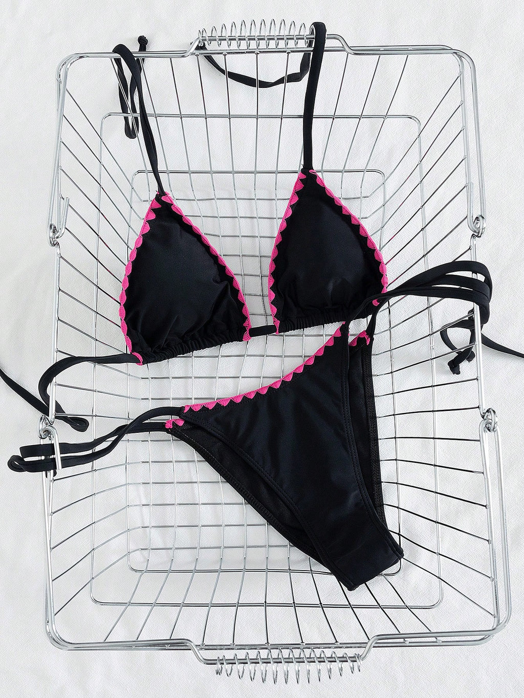 Lady's Solid Color Bartack Halter & Tie-Side 2Pcs Swimwear: Sexy, High End, Simple, Gal, Casual – Beach - image 14