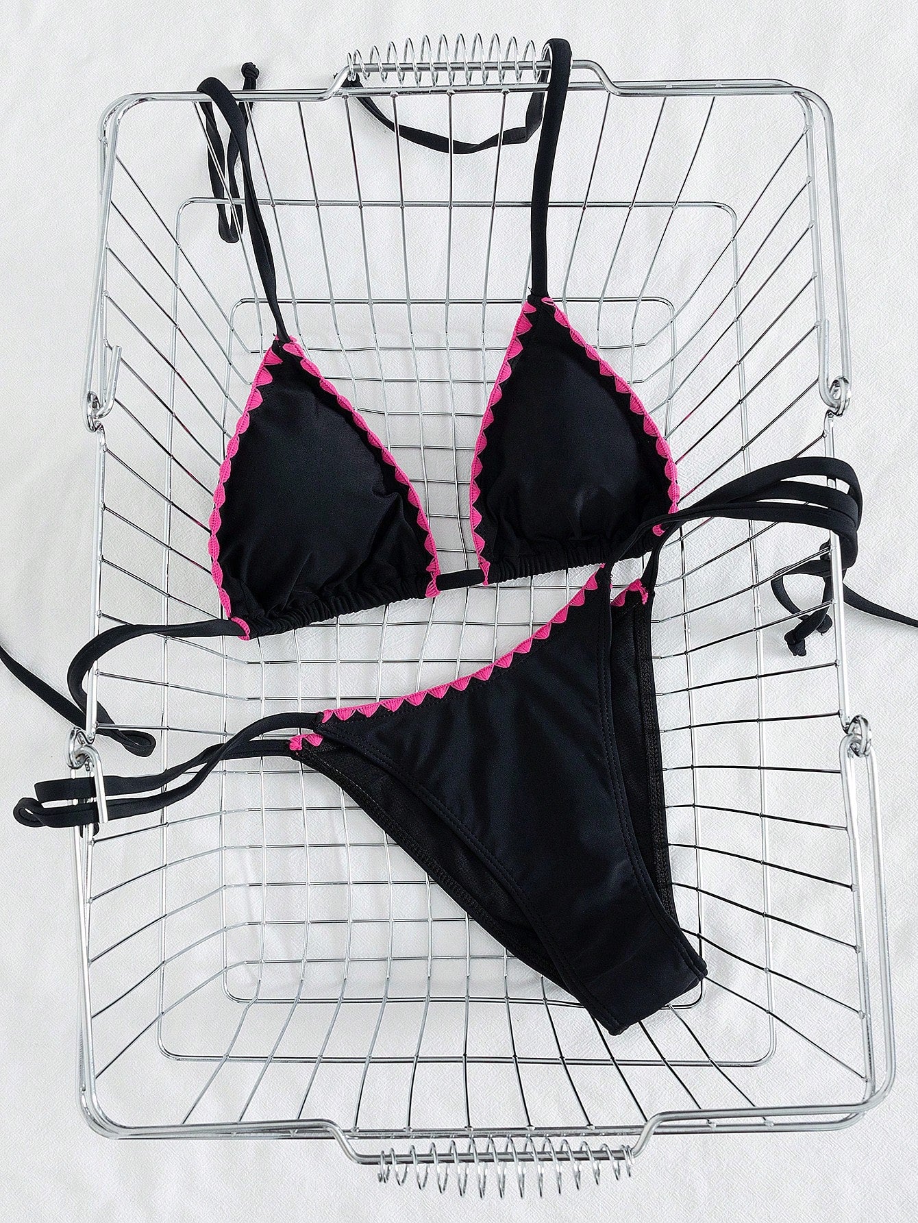 Lady's Solid Color Bartack Halter & Tie-Side 2Pcs Swimwear: Sexy, High End, Simple, Gal, Casual – Beach - image 14