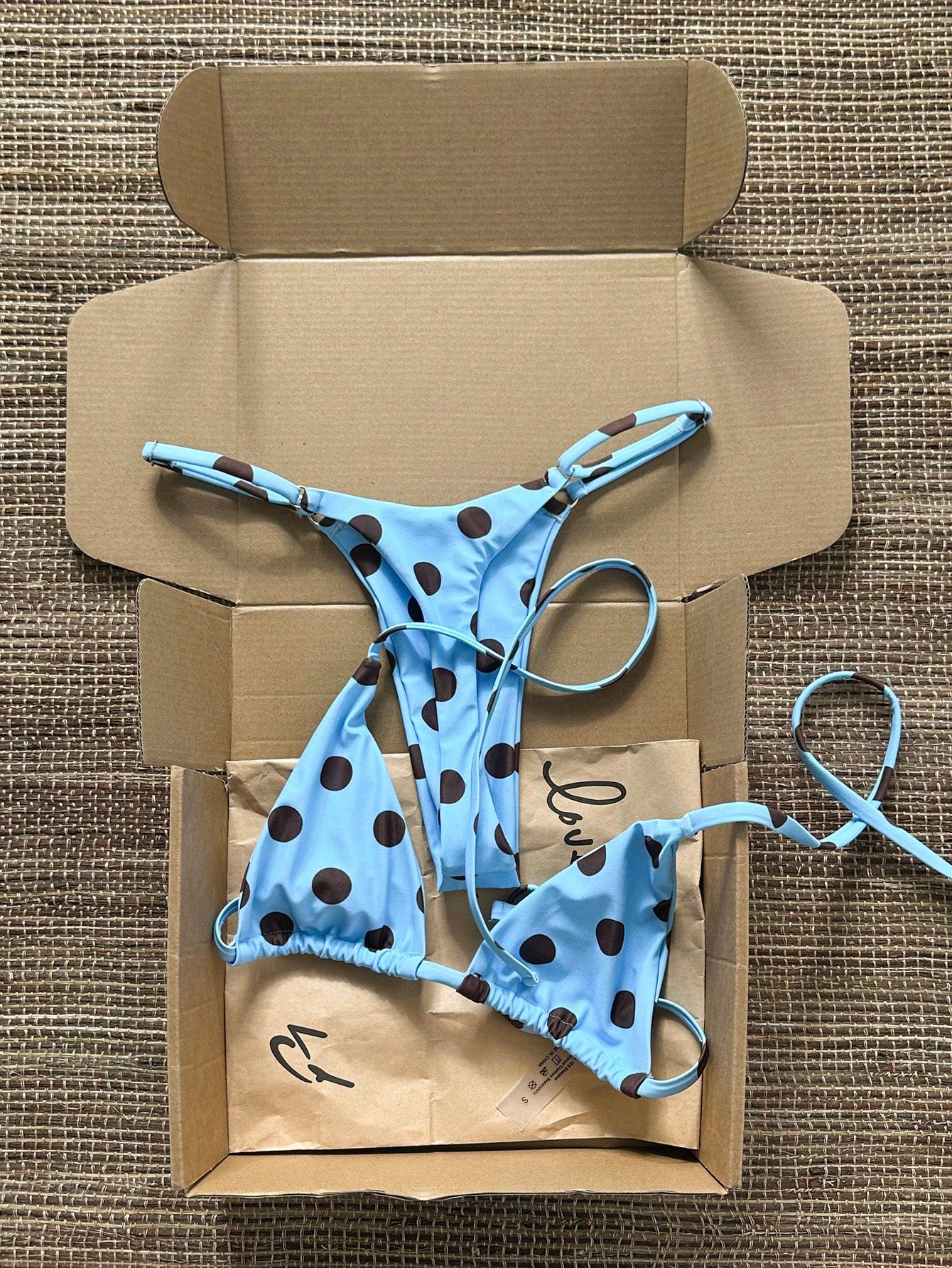 Swim Vcay 2026 Spring/Summer Spaghetti Strap Blue & White Textured