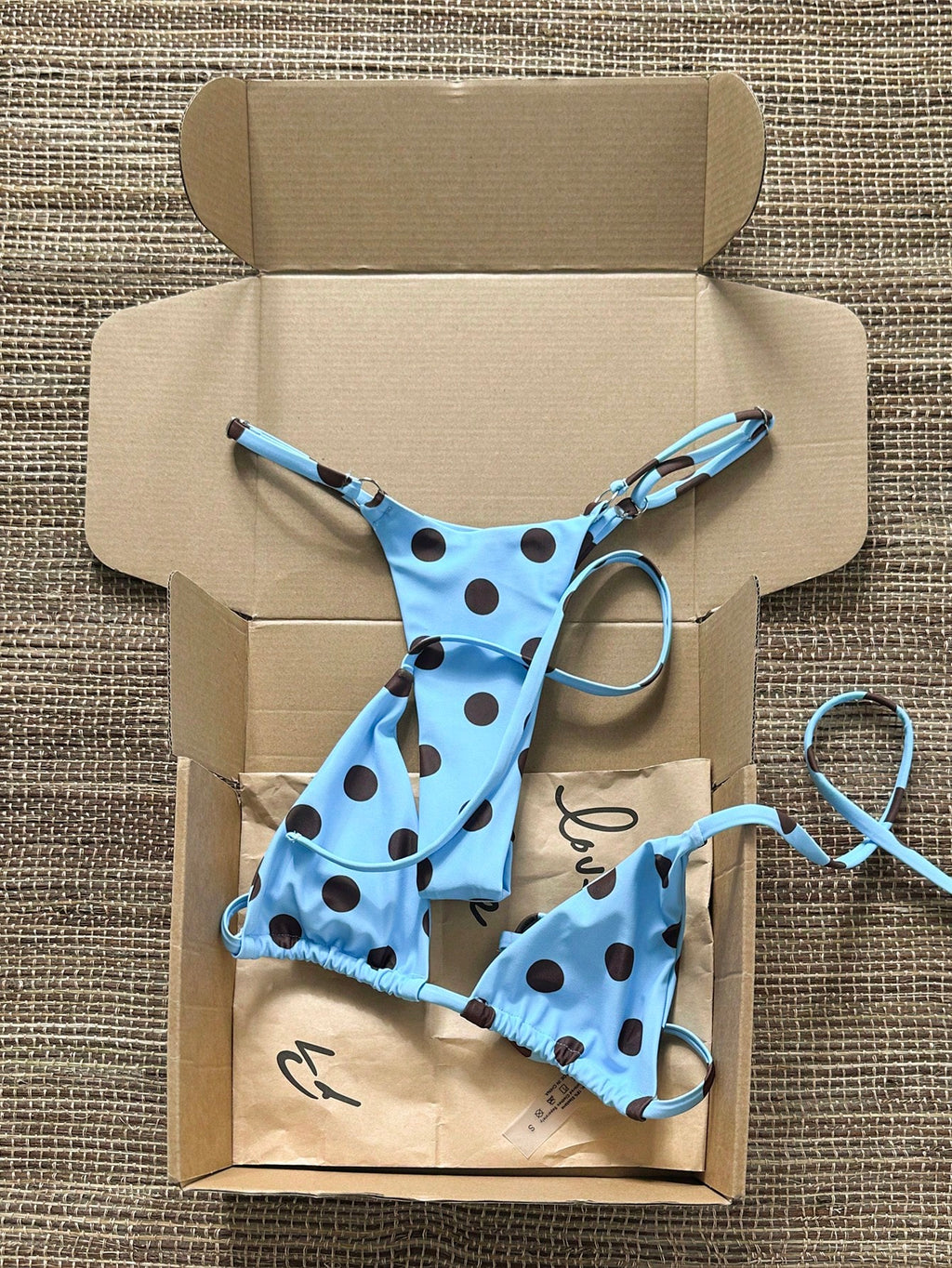 Swim Vcay 2026 Spring/Summer Spaghetti Strap Blue & White Textured