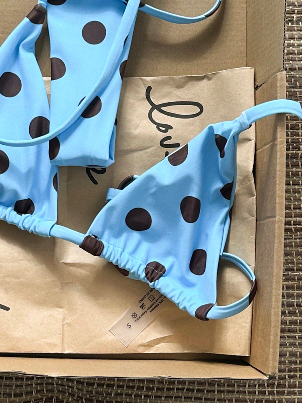 Swim Vcay 2026 Spring/Summer Spaghetti Strap Blue & White Textured