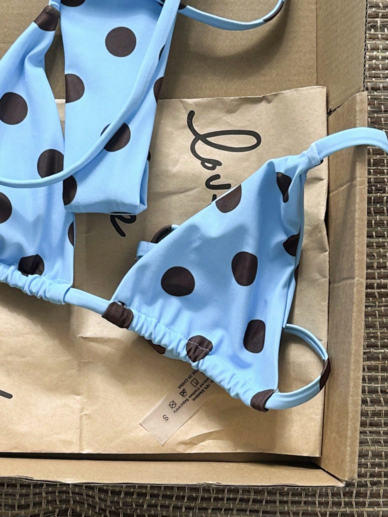 Swim Vcay 2026 Spring/Summer Spaghetti Strap Blue & White Textured