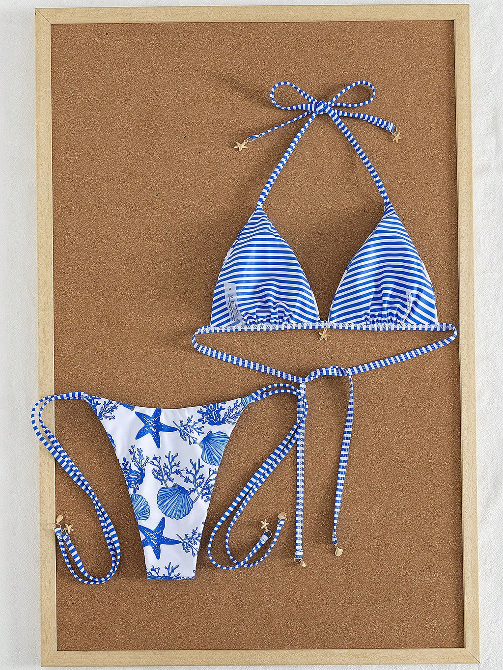 Swim Mod New Arrival Spring/Summer Seaside Casual Vacation Blue & White Starfish