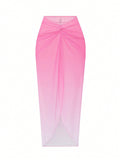 Swim Oasis Women's Twist Gradient Chiffon Cover Up Dress, Suitable For Summer Vacation