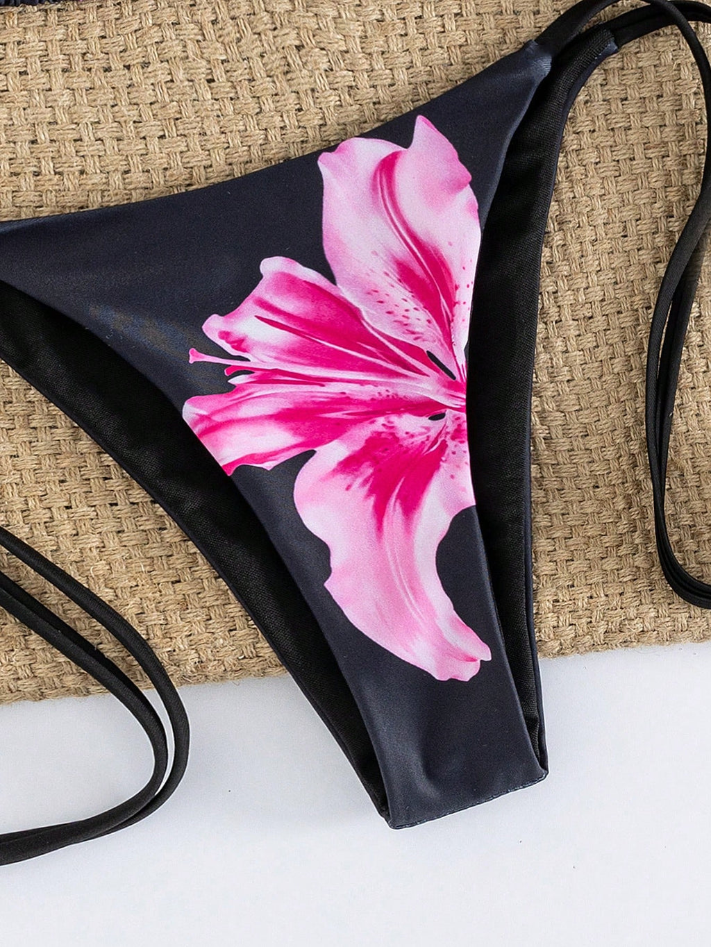 Women's Sexy Floral Halter Backless High Stretch Bikini Set, Perfect