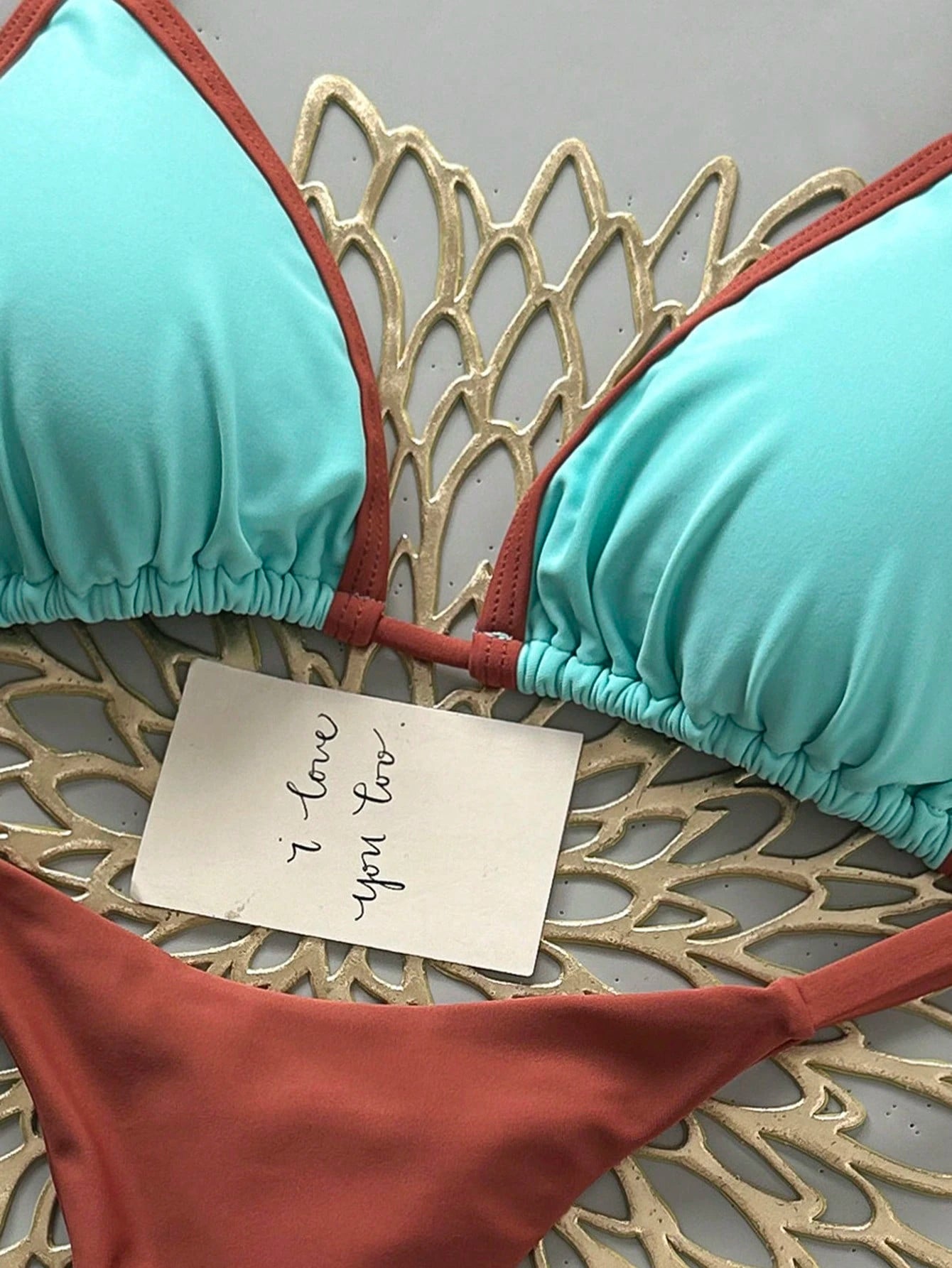 Women's Summer Beach Patchwork Halter Tie Sexy Bikini And Triangle