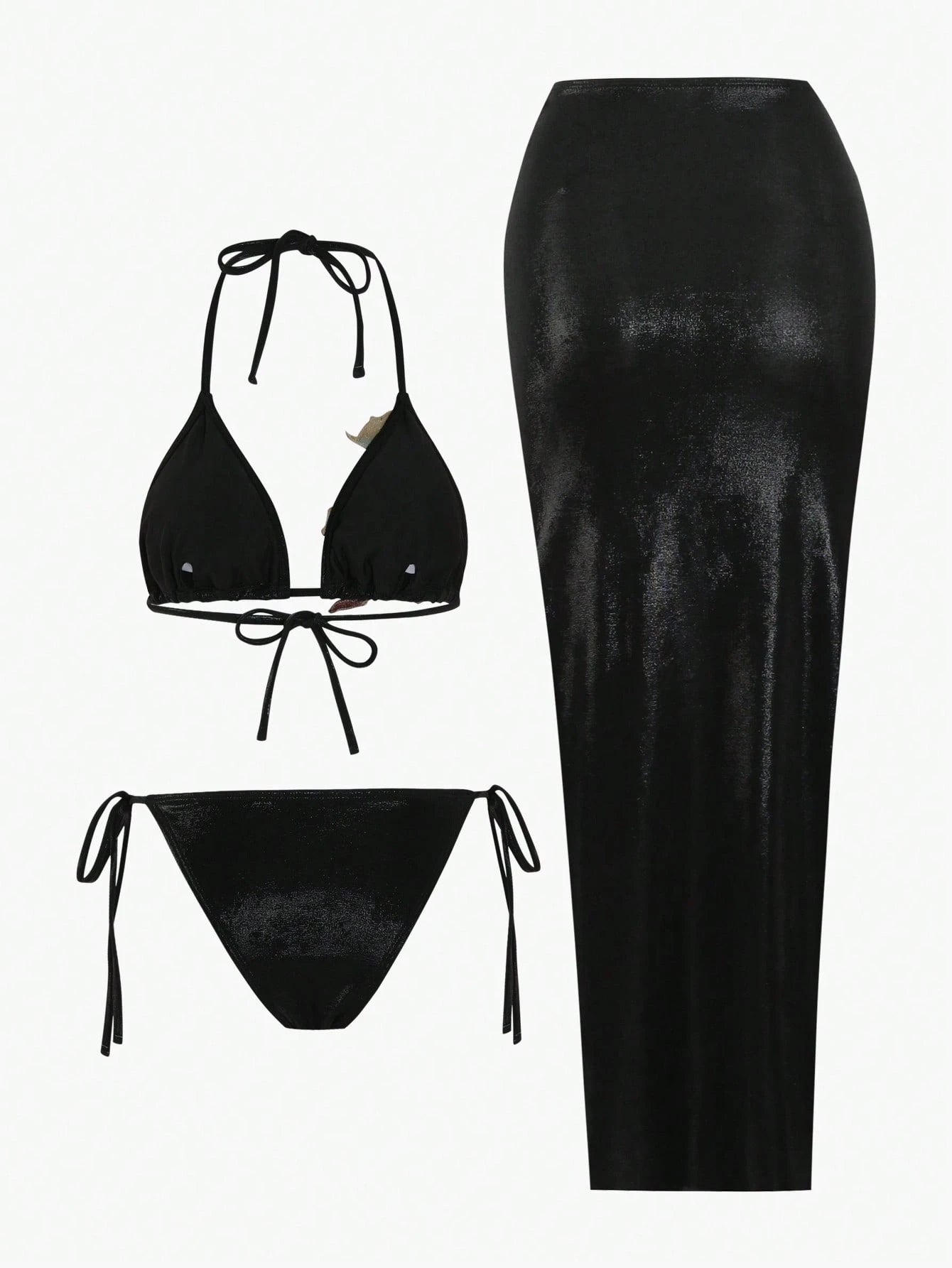 Swim Oasis 3pcs/Set Pink Glittery Summer 70s Retro Holiday Party High-End Shiny
