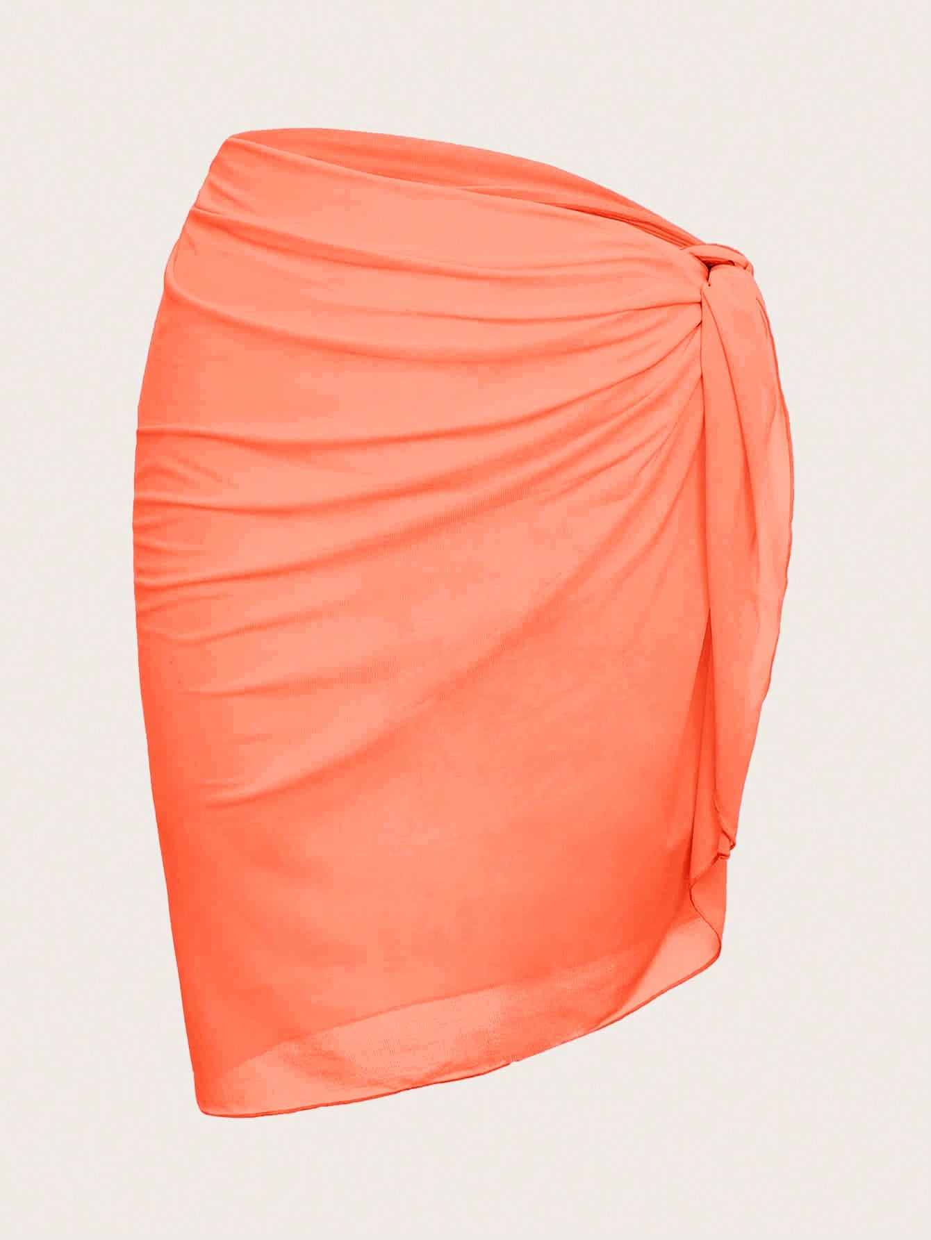 Swim Mod Summer Beach Ladies' Solid Color Simple Ruched Design Cover-Up - image 13