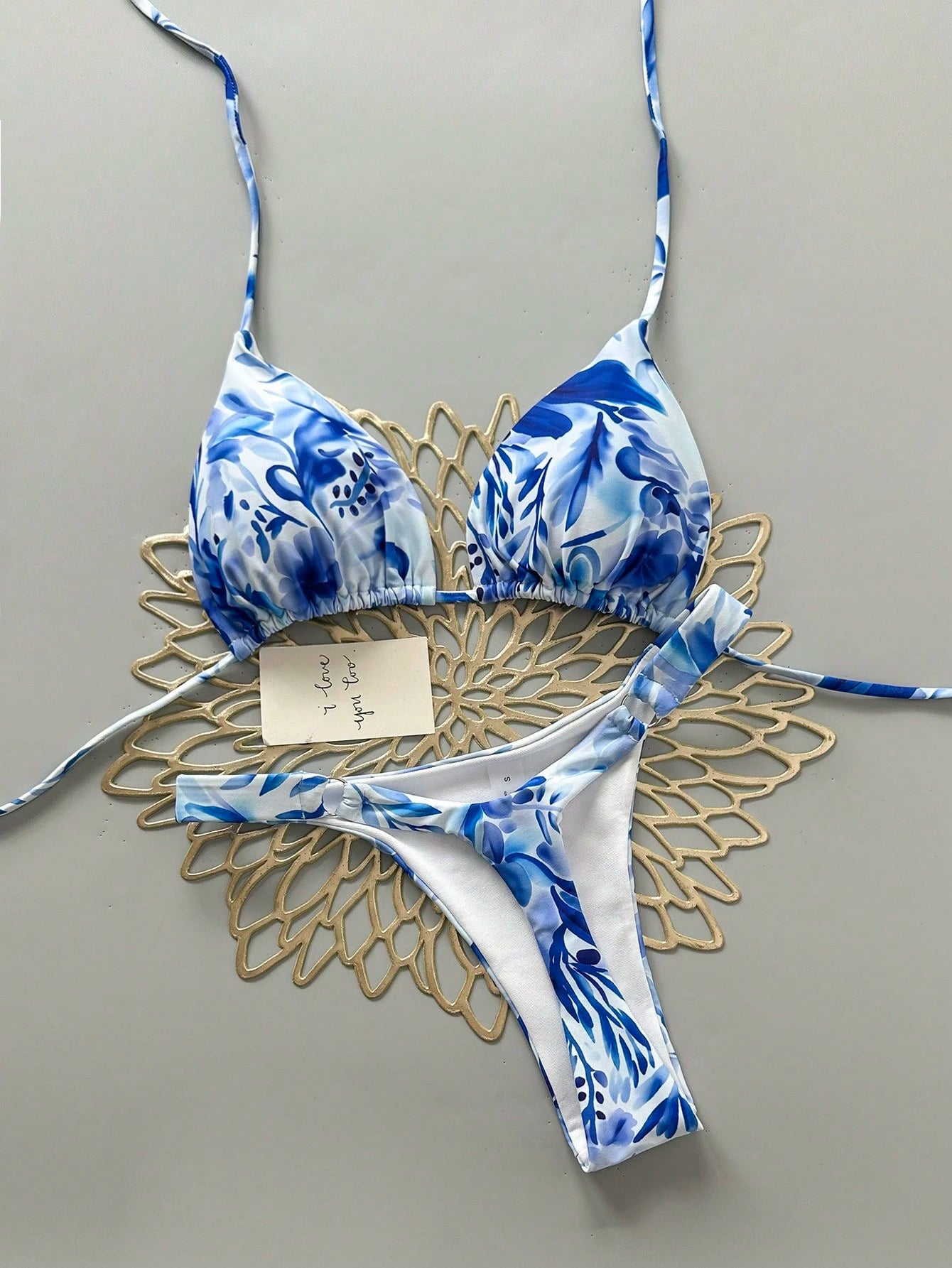 2pcs Casual Cute Elegant Sexy Bohemian Floral Tie-Up Braided Bikini Swimwear, Beach Vacation, Spring/Summer - image 11