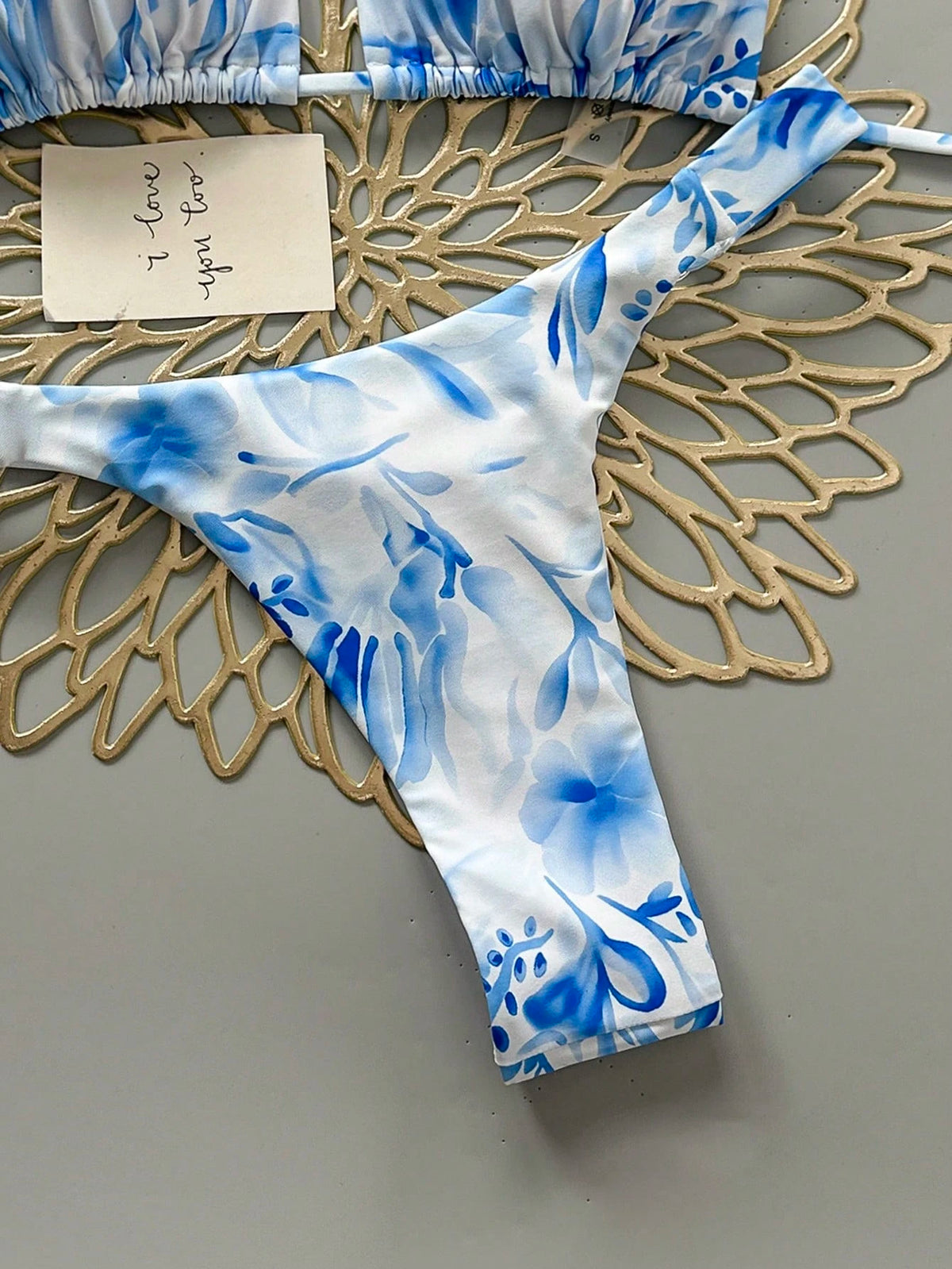 2pcs Casual Cute Elegant Sexy Bohemian Floral Tie-Up Braided Bikini Swimwear, Beach Vacation, Spring/Summer - image 17