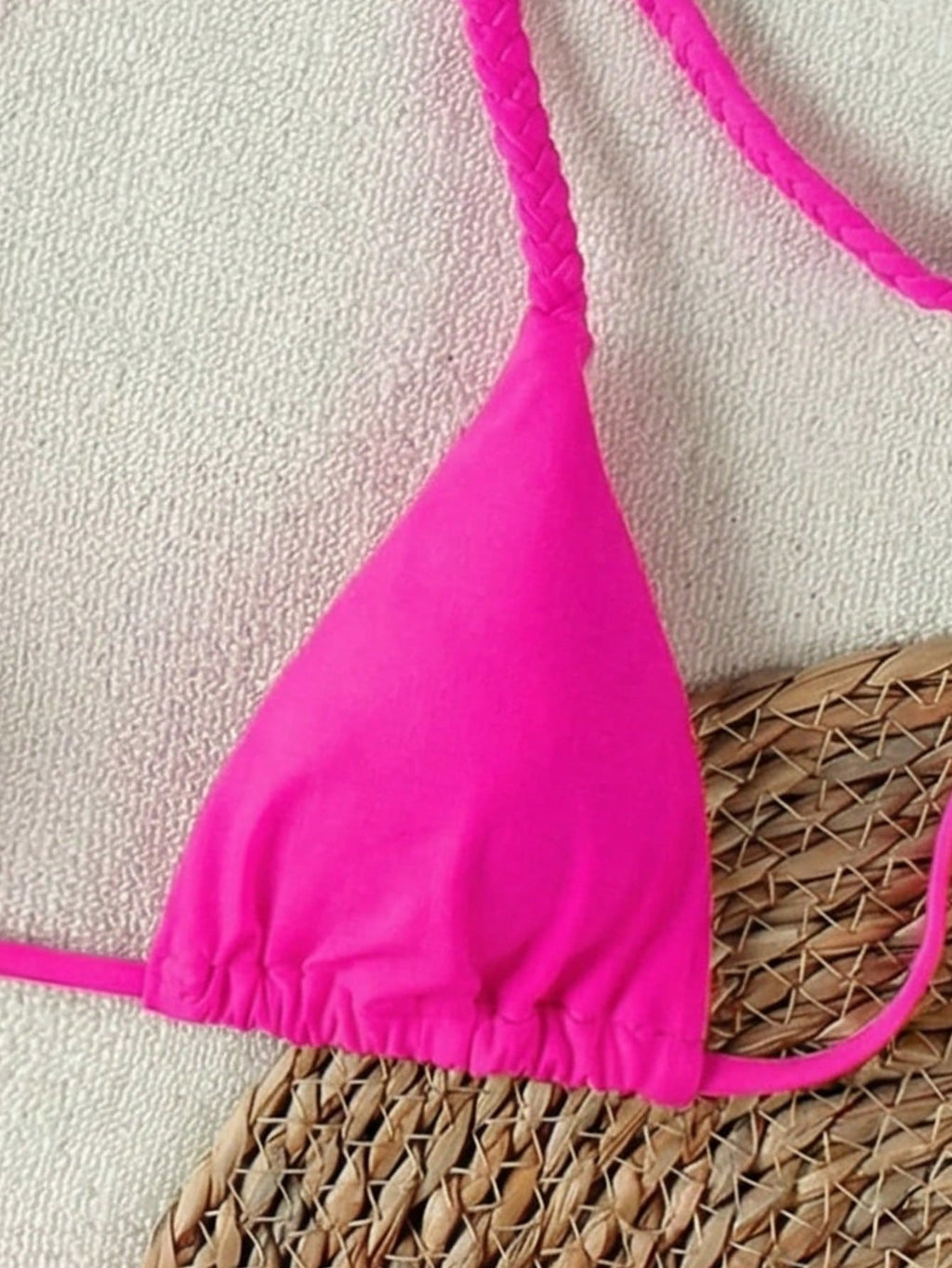 2026 Spring/Summer Black Woven Strap Women's Bikini Set, Sexy