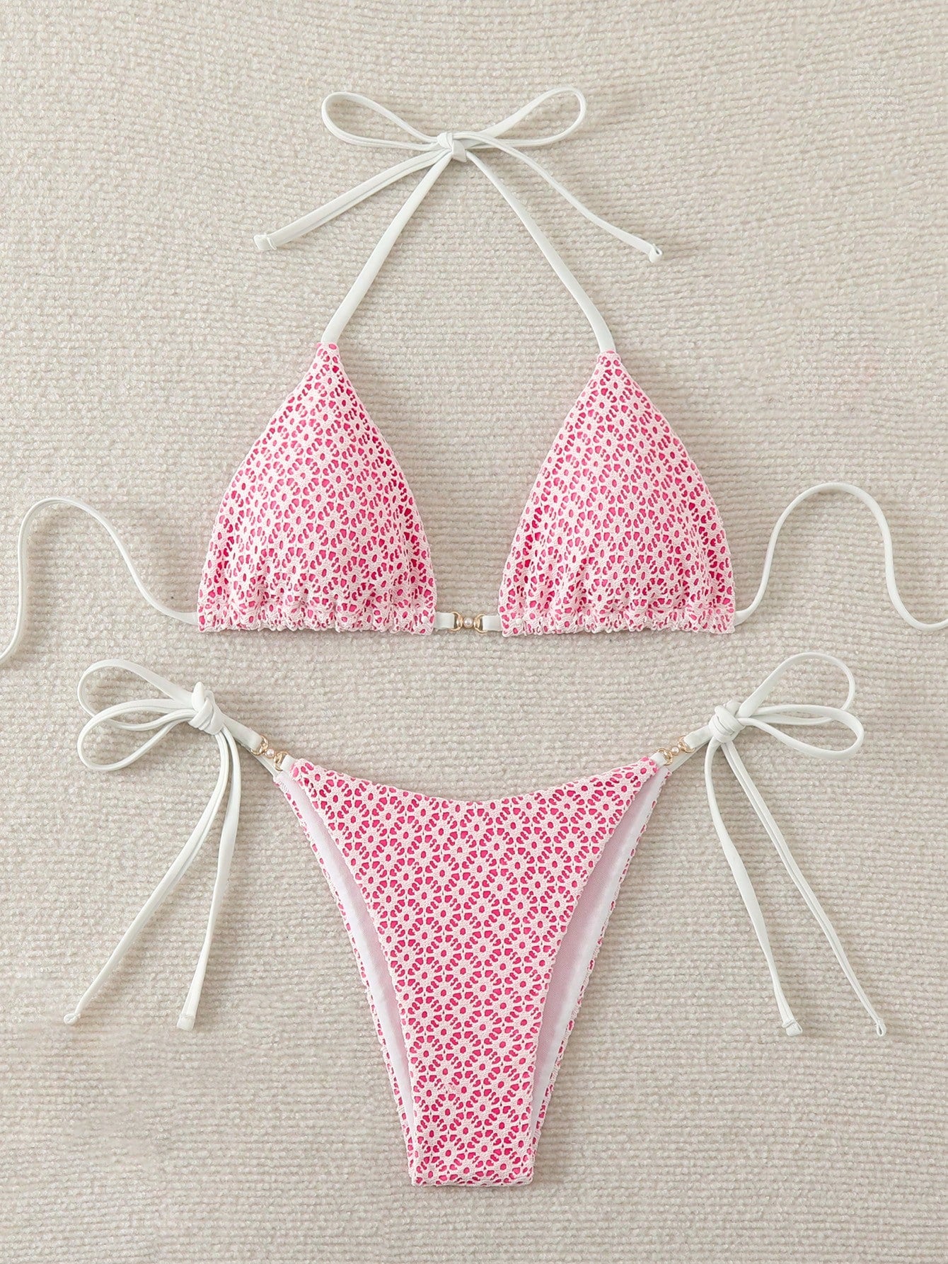 Swim Mod Springbreak Women's Sexy Halter Tie Front Bikini Set, Summer