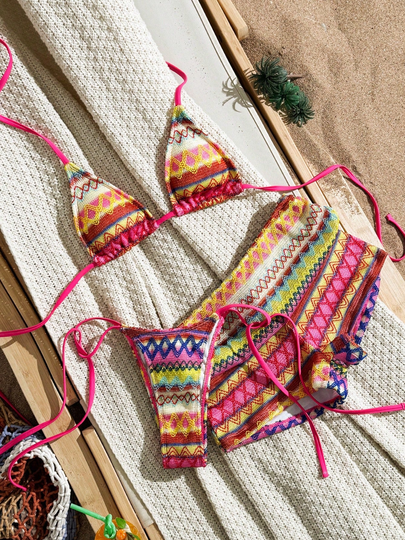 Vaytide Summer New Textured Vintage Fabric Beach Sexy Backless Tie