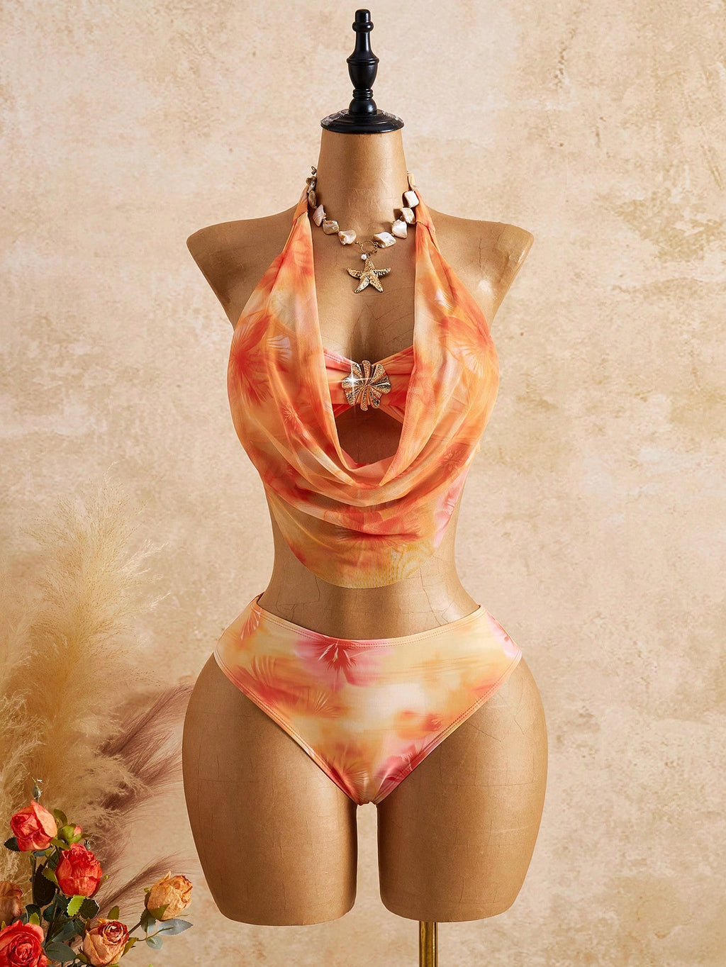 Bellisia 2026 Spring/Summer Vacation Romantic Floral Print Halter