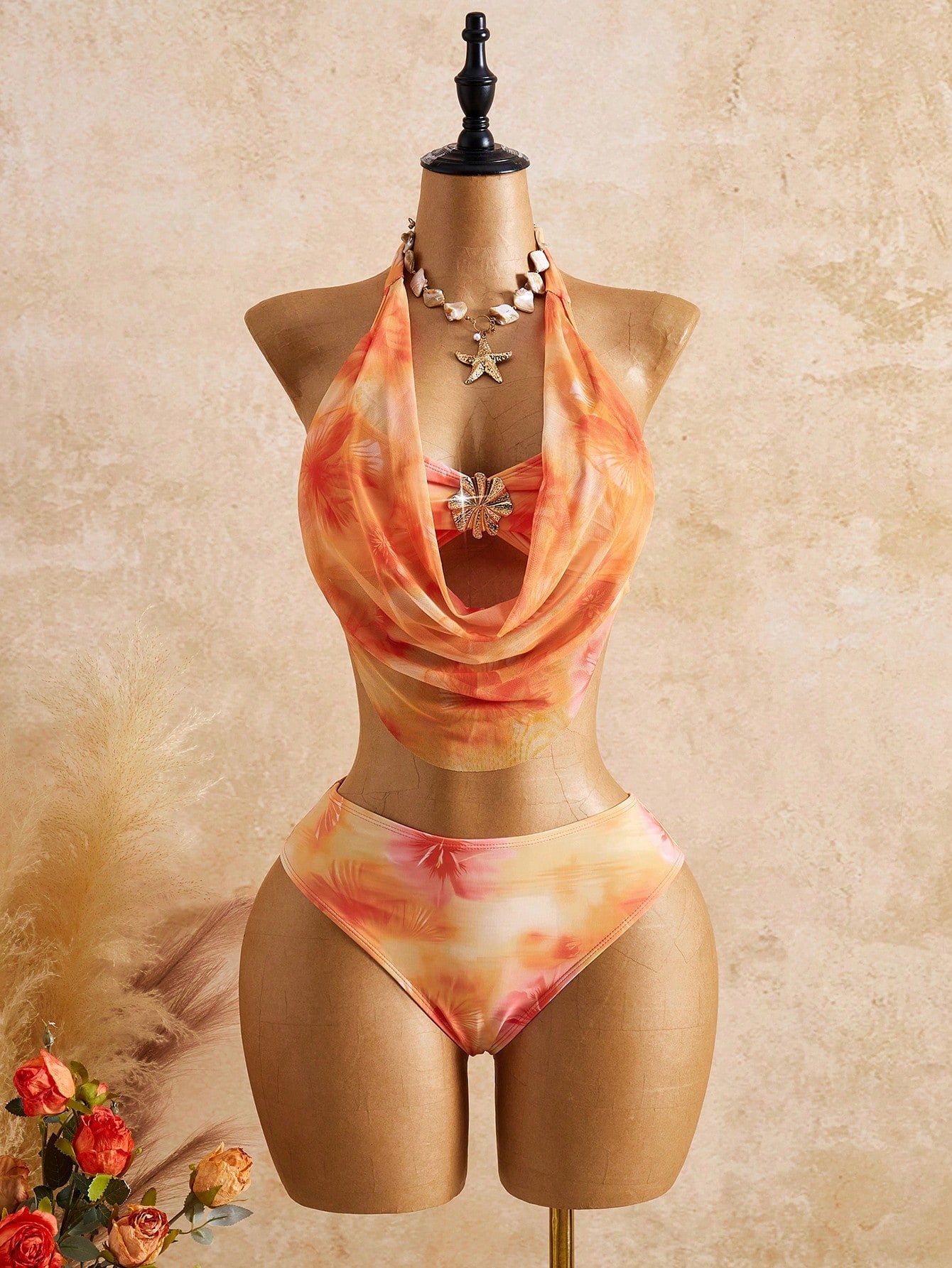 Bellisia 2026 Spring/Summer Vacation Romantic Floral Print Halter