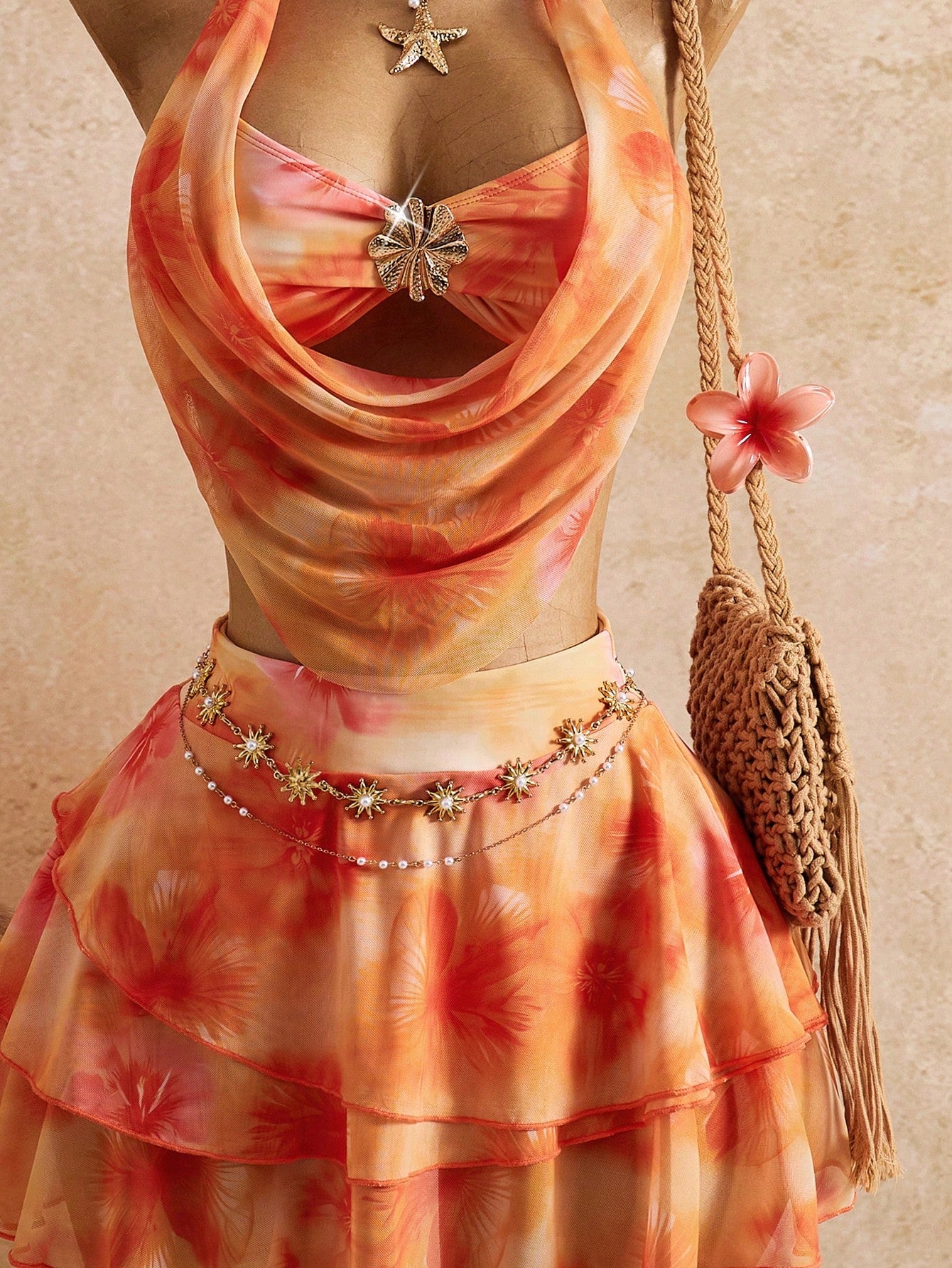 Bellisia 2026 Spring/Summer Vacation Romantic Floral Print Halter