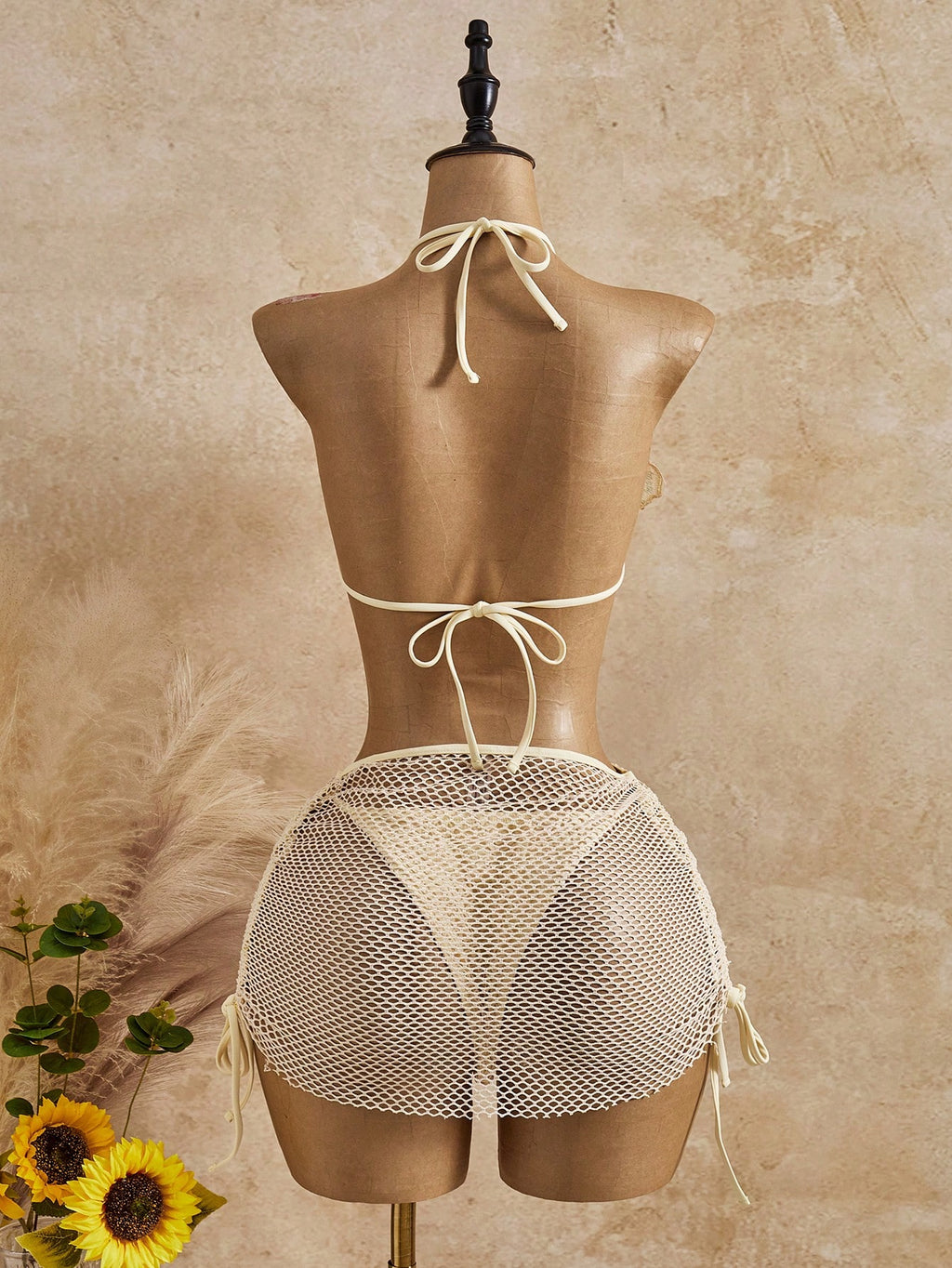 Bellisia New Spring/Summer 3 PiecesBikini Set With Floral Print, Textured Fabric