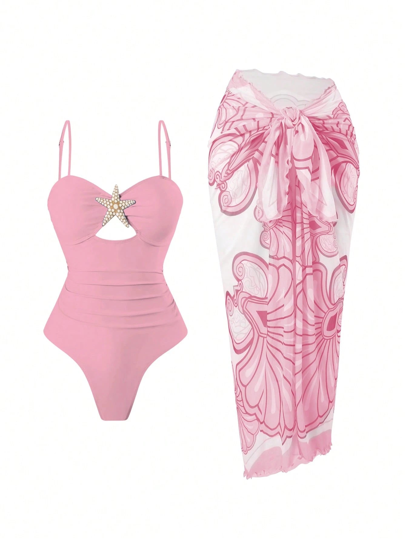 Swim Oasis Women Summer Beach Holiday Hollow-Out Starfish Decor