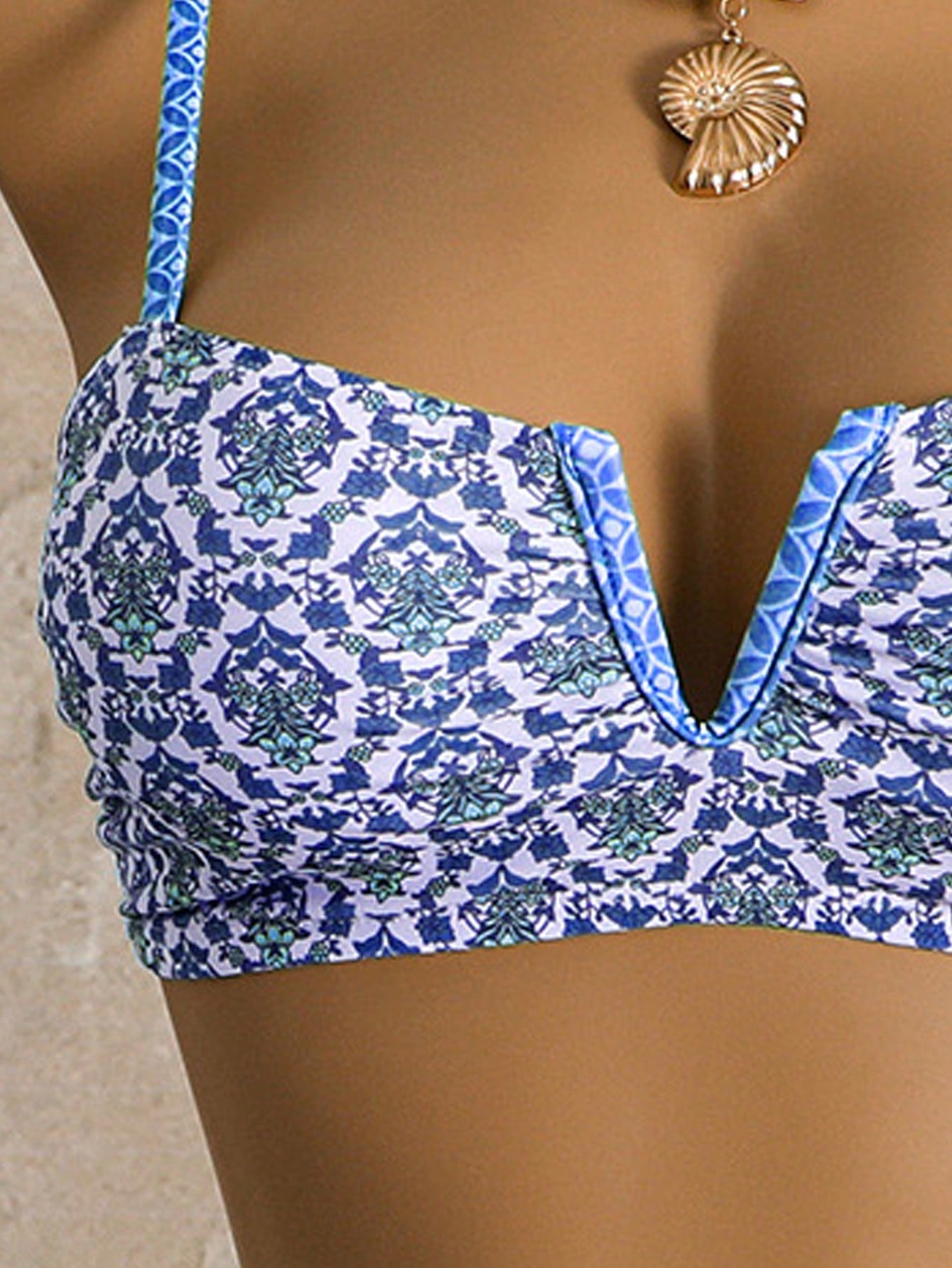 Bellisia Women's Summer Beach Floral Print Ruffle Trim Sexy Bikini Swimwear Set - image 4
