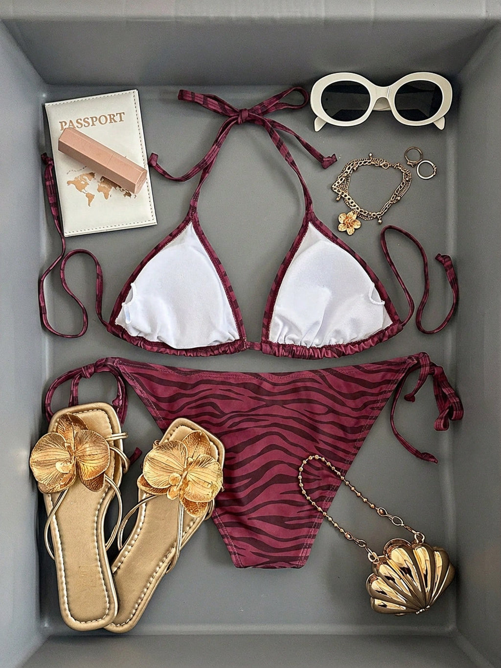 Swim Mod Women's Tropical Print Swimwear Set For Beach Vacation - image 17