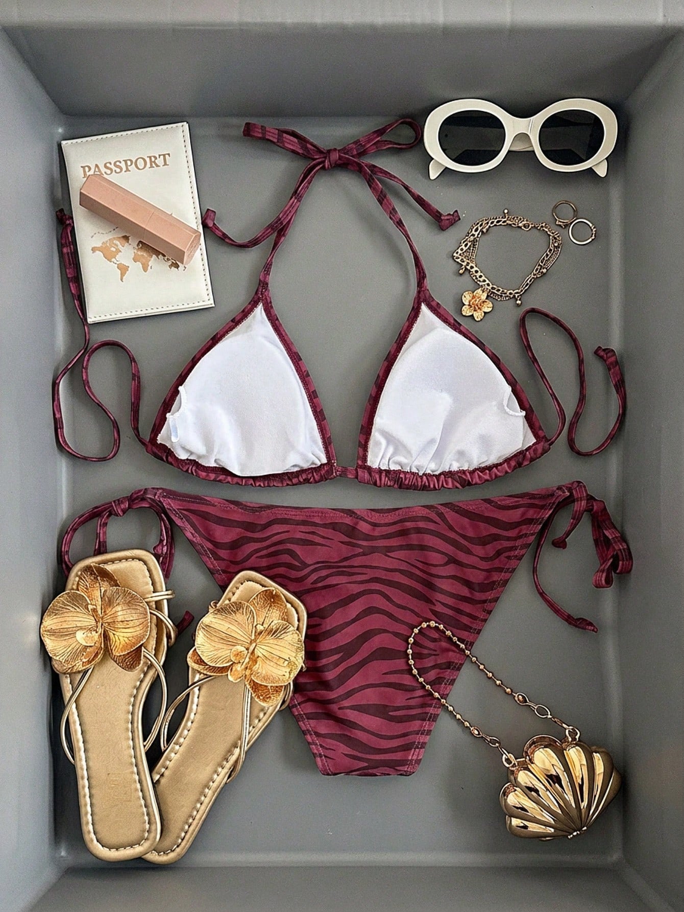 Swim Mod Women's Tropical Print Swimwear Set For Beach Vacation - image 17