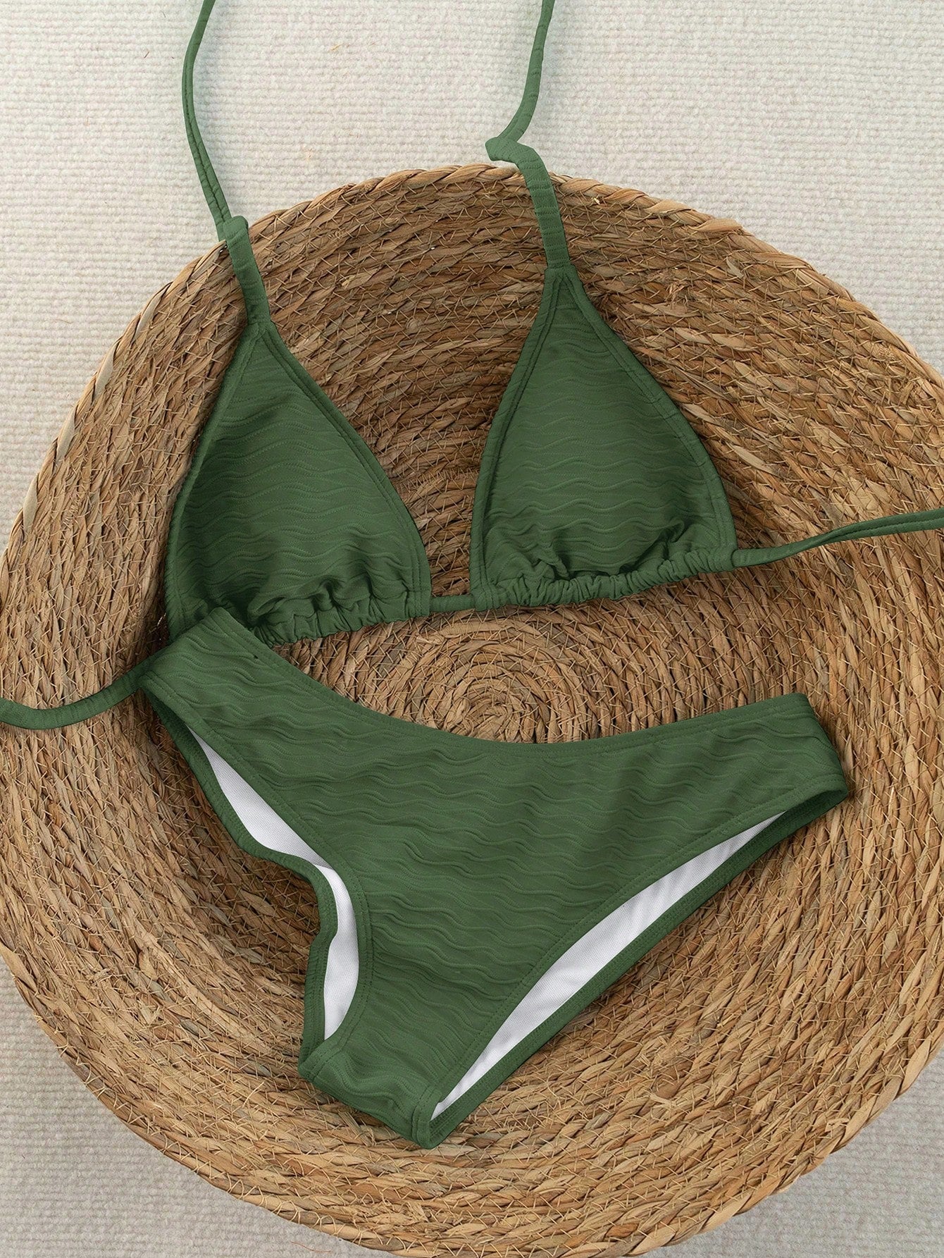 Swim Women's Summer Beach Contrast Neon Trim Back Cross Sexy Halter