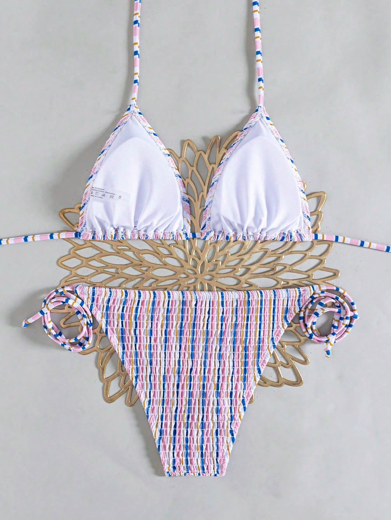 Popular Ruched Leopard Print Halter Two Pieces Bikini, European