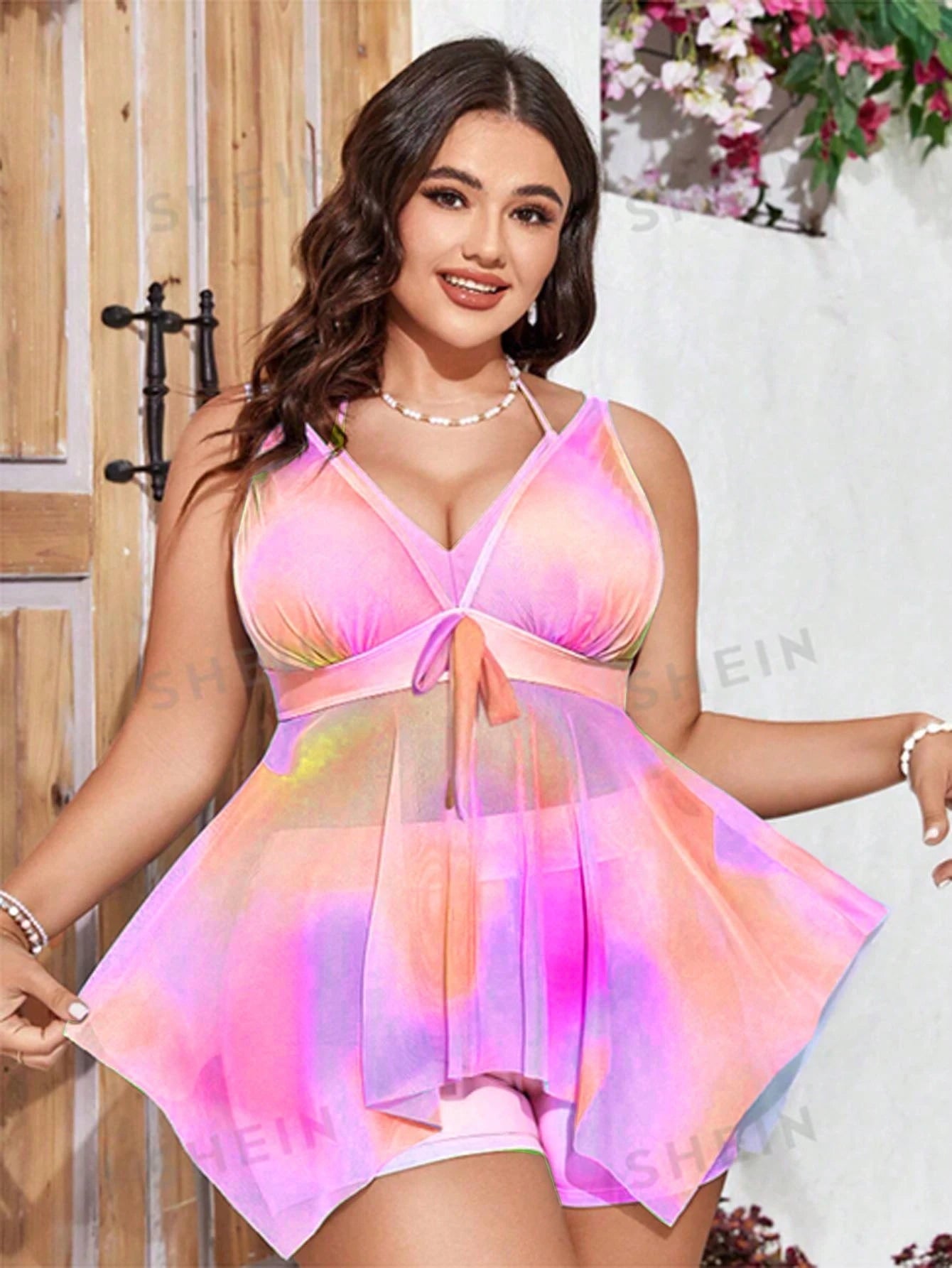 Swim Mod 2 Pieces Plus Size Women Tie Dye V-Neck Camouflage Print Modest Bikini Summer - image 10