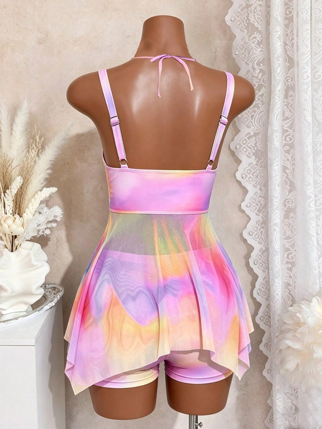 Swim Mod 2 Pieces Plus Size Women Tie Dye V-Neck Camouflage Print Modest Bikini Summer - image 12