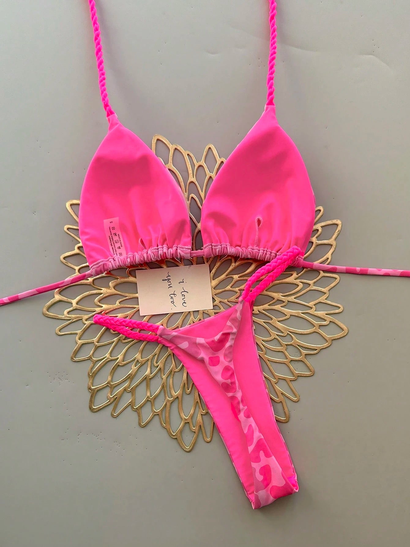 Geometric & Tropical Floral Print Casual Cute Elegant Sexy Bohemian Style Tie-Front Bikini Swimwear Set For - image 3