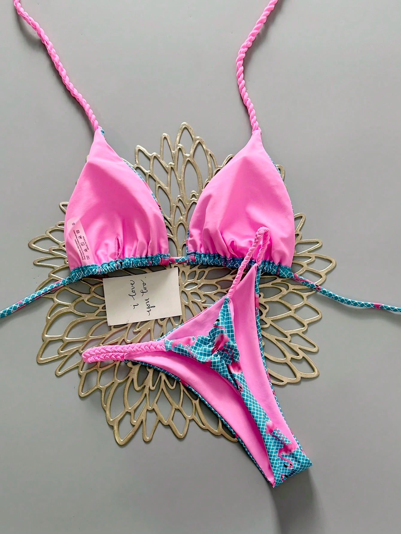 Geometric & Tropical Floral Print Casual Cute Elegant Sexy Bohemian Style Tie-Front Bikini Swimwear Set For - image 4